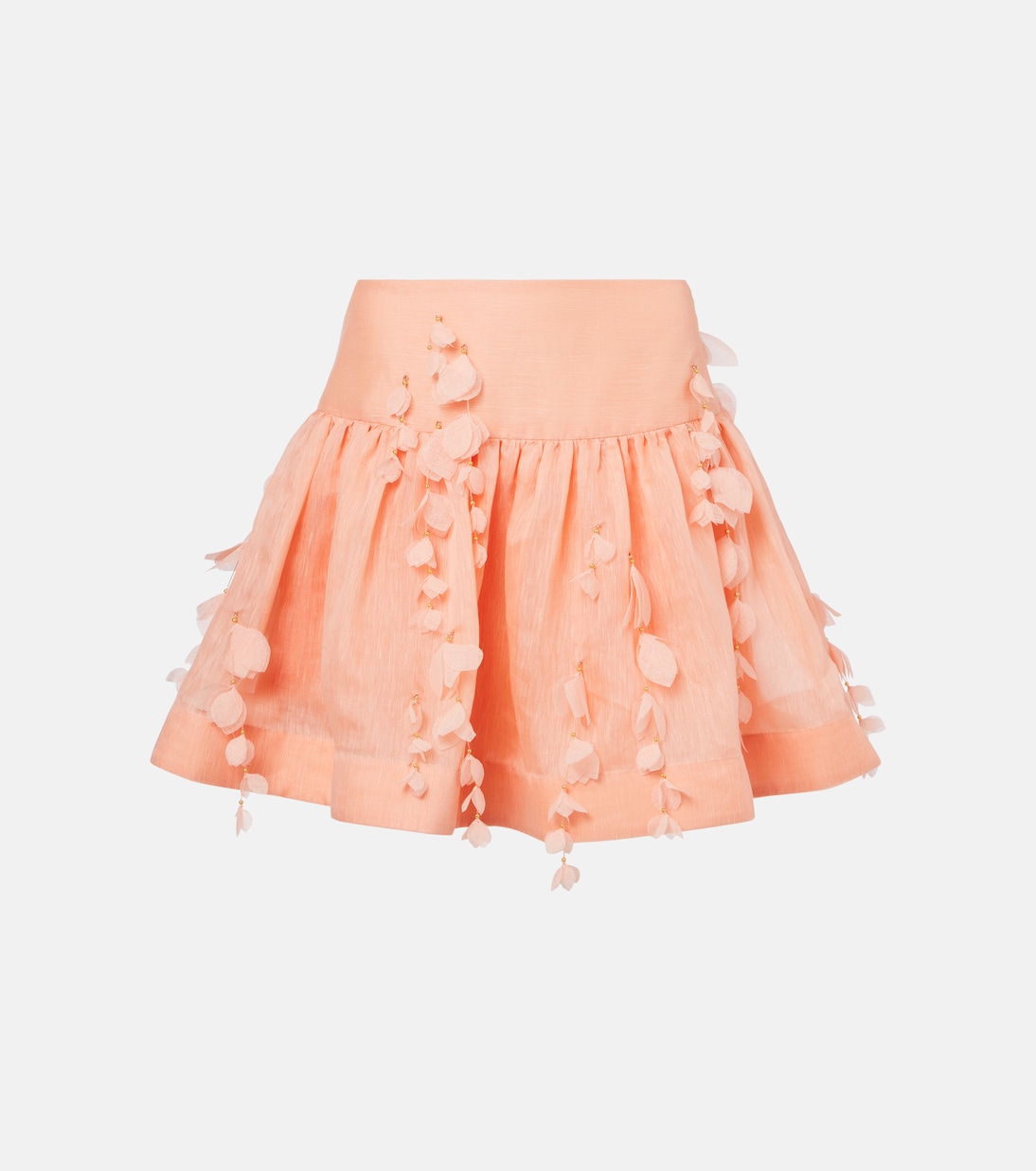 Falda corta Dawning de lino y seda | Zimmermann