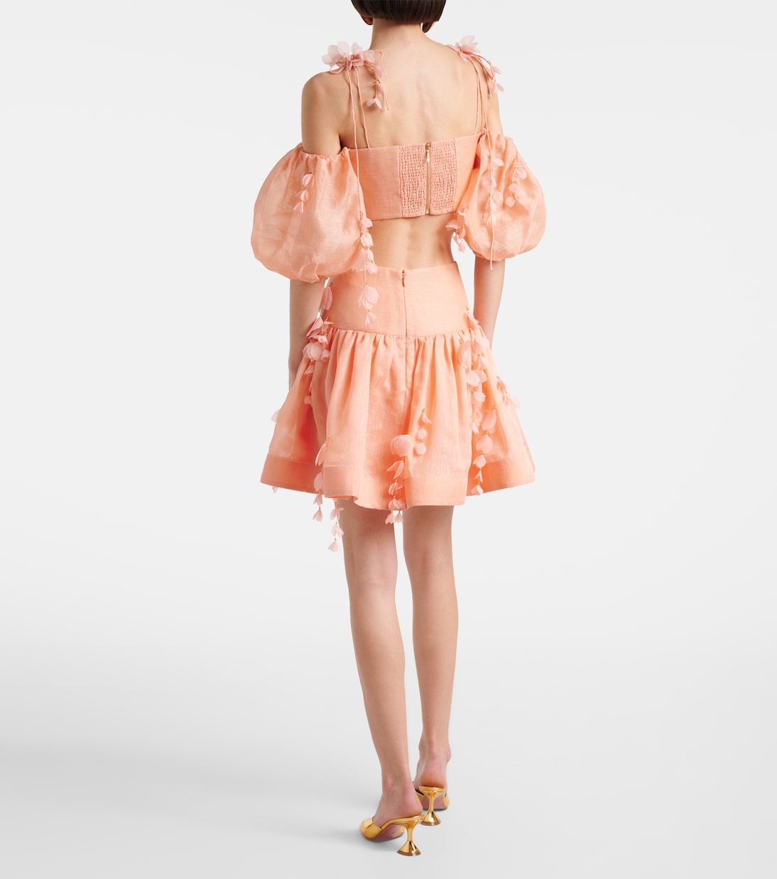 Falda corta Dawning de lino y seda | Zimmermann