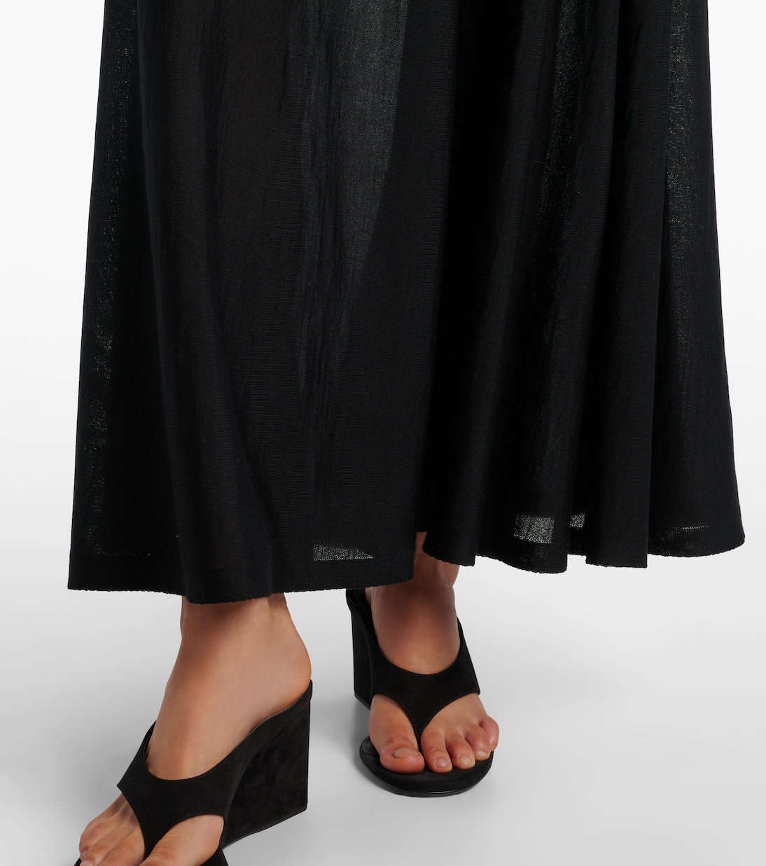 Falda larga flared de lana virgen | Alaïa