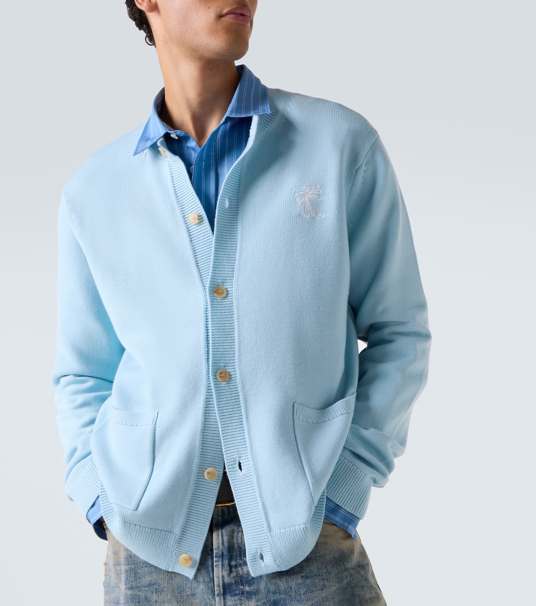 Cardigan in lana con ricamo | Acne Studios