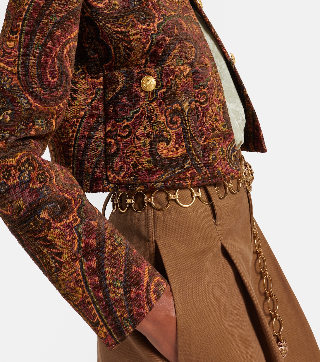 Chaqueta cropped de jacquard con paisley | Chloé