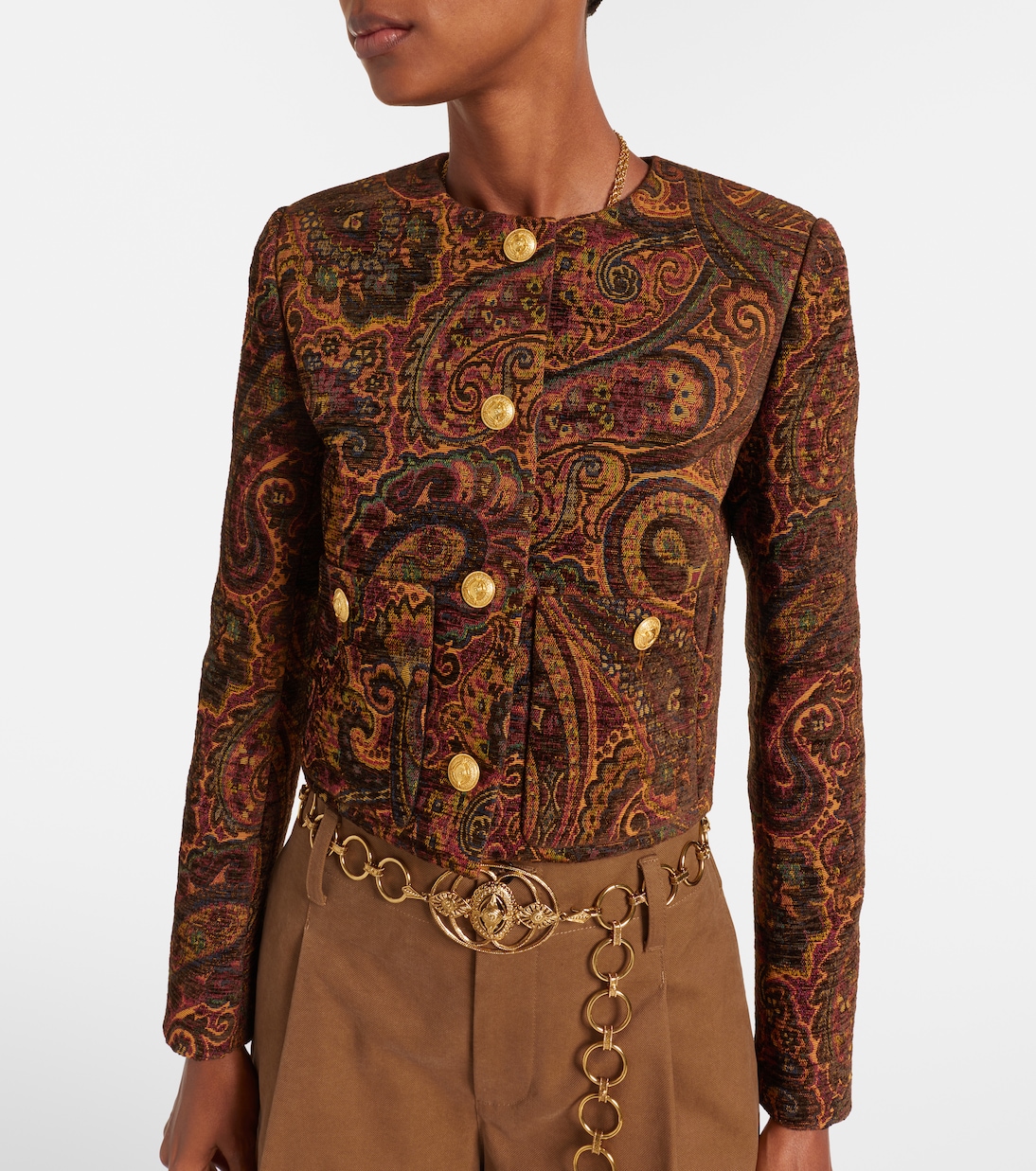 Chaqueta cropped de jacquard con paisley | Chloé