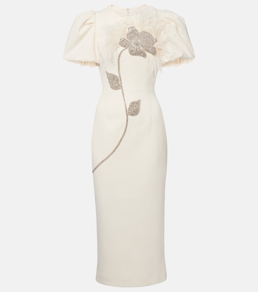 Robe de cocktail en crêpe à ornements | Rebecca Vallance