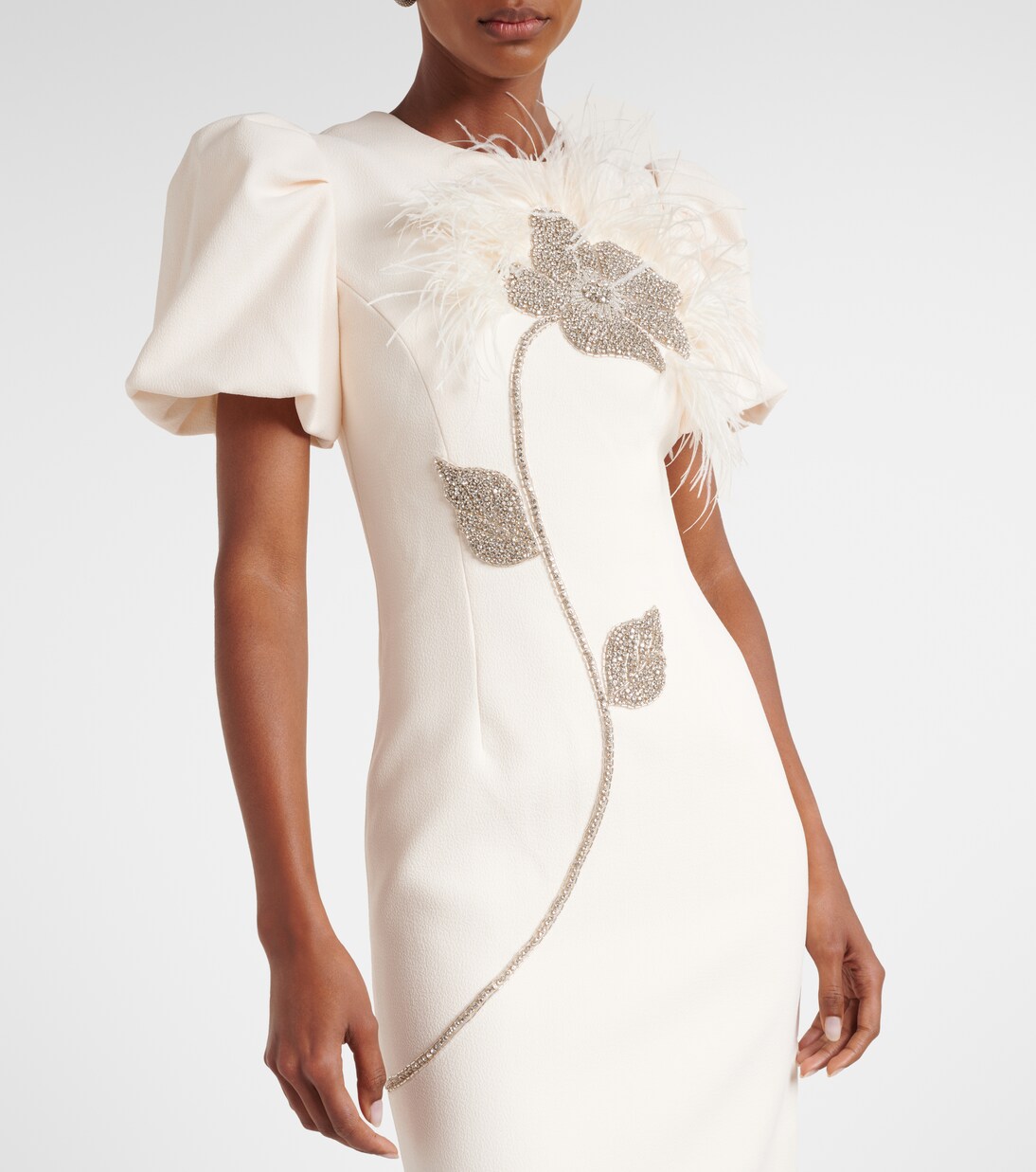 Robe de cocktail en crêpe à ornements | Rebecca Vallance