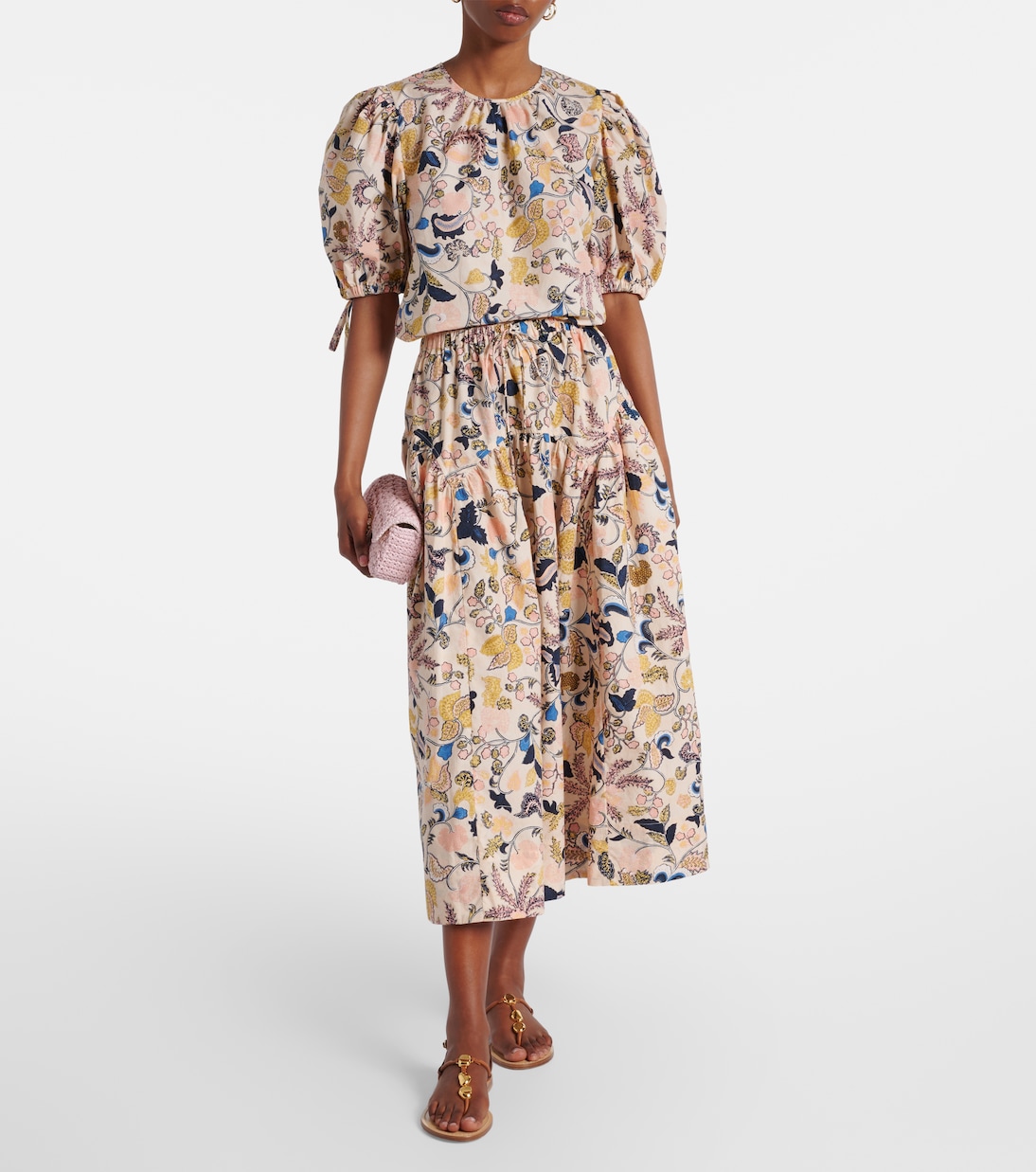 Falda larga Rosen de algodón floral | Ulla Johnson