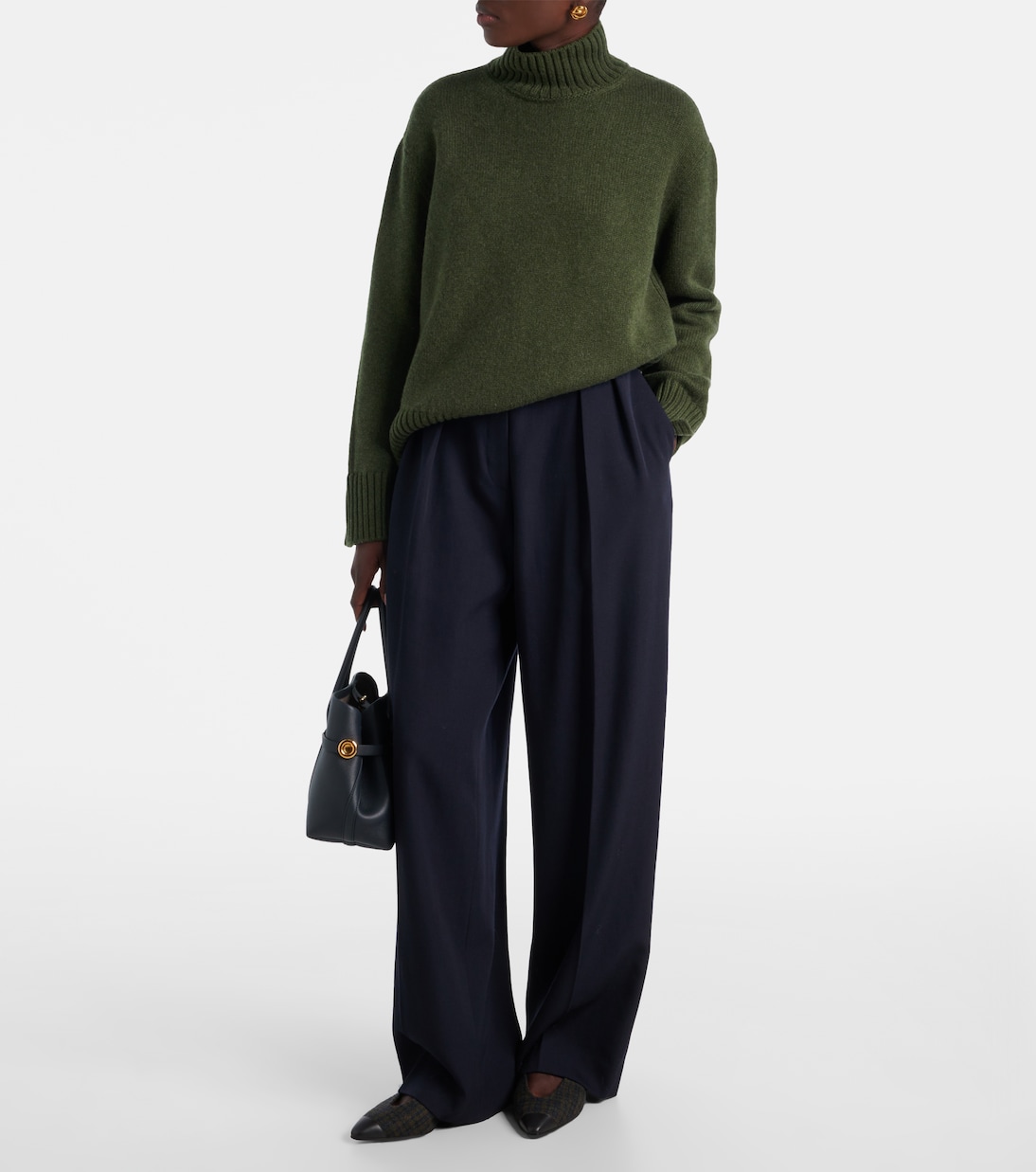 Ballerinas Rebecca aus Tweed mit Leder | Loro Piana