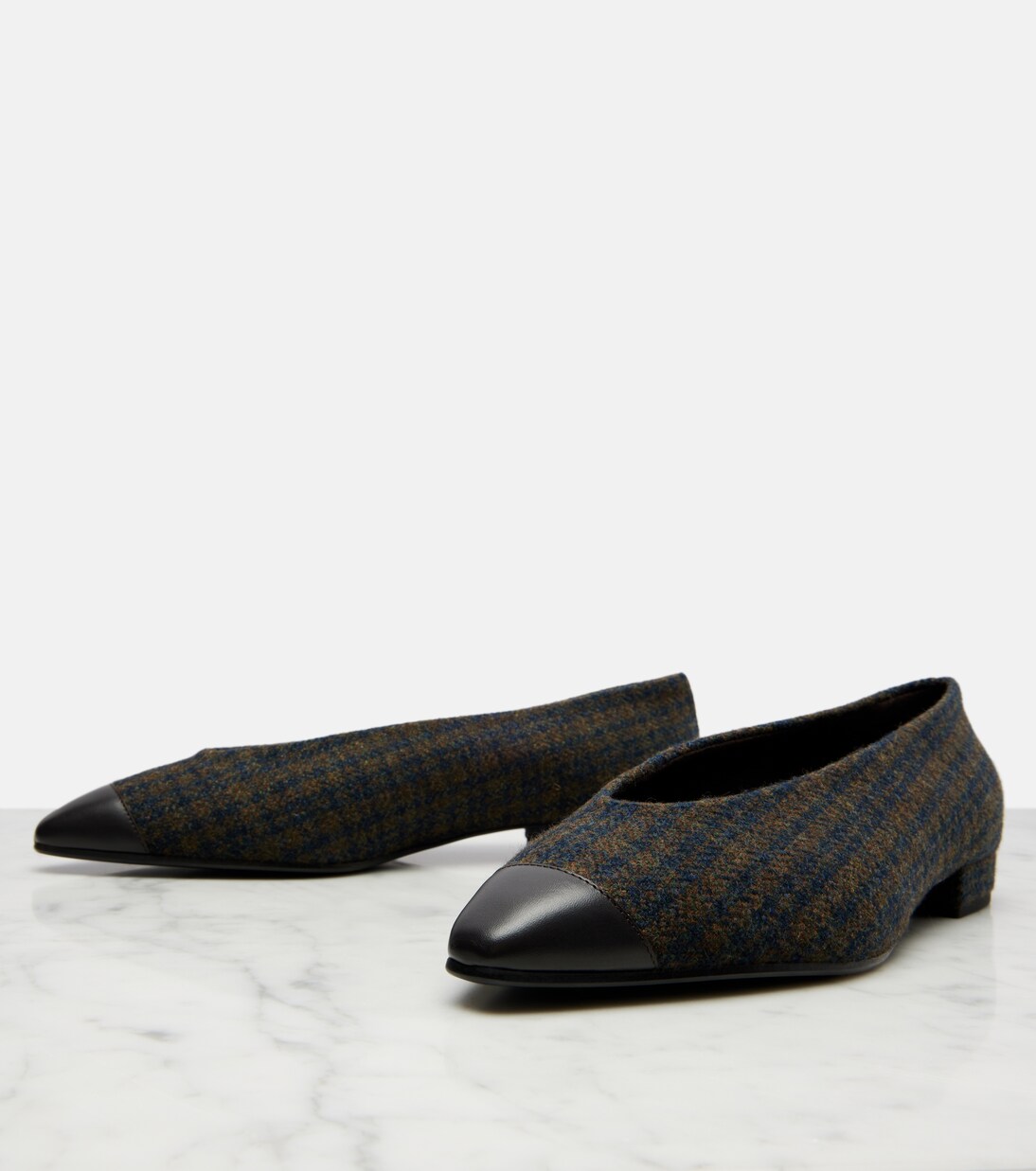 Ballerinas Rebecca aus Tweed mit Leder | Loro Piana