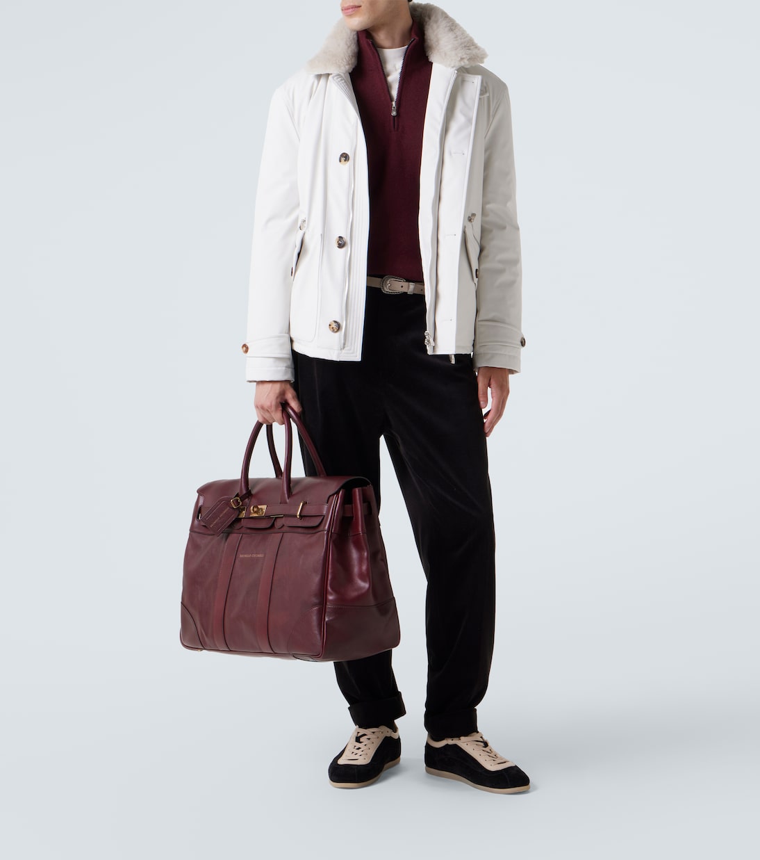 Cotton-blend corduroy straight pants | Brunello Cucinelli