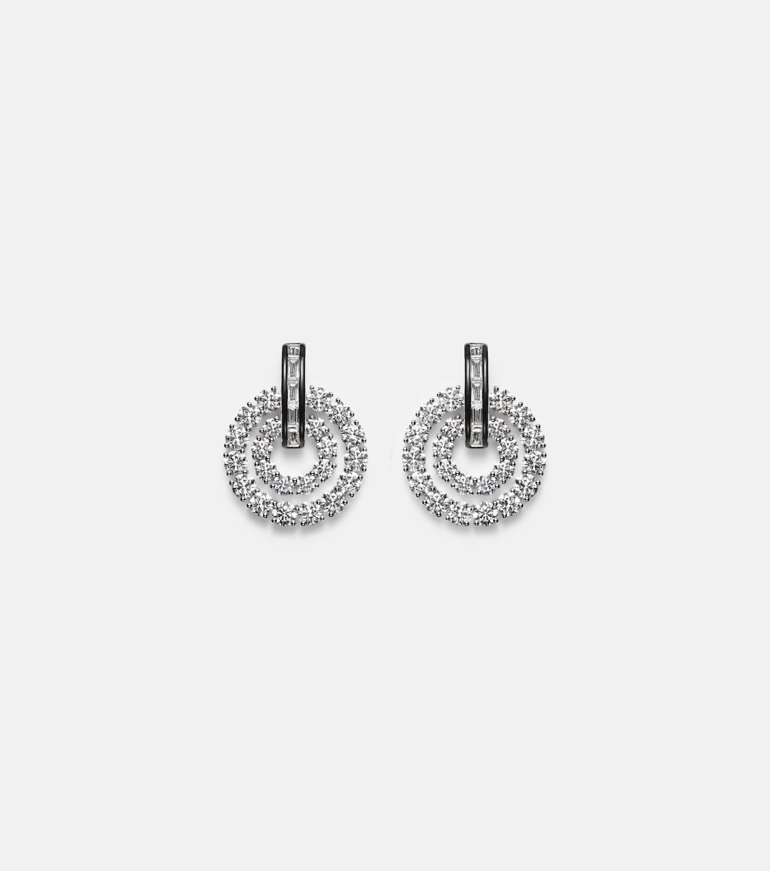 Boucles d’oreilles Diana en or blanc 18 ct, émail et diamants | Kamyen