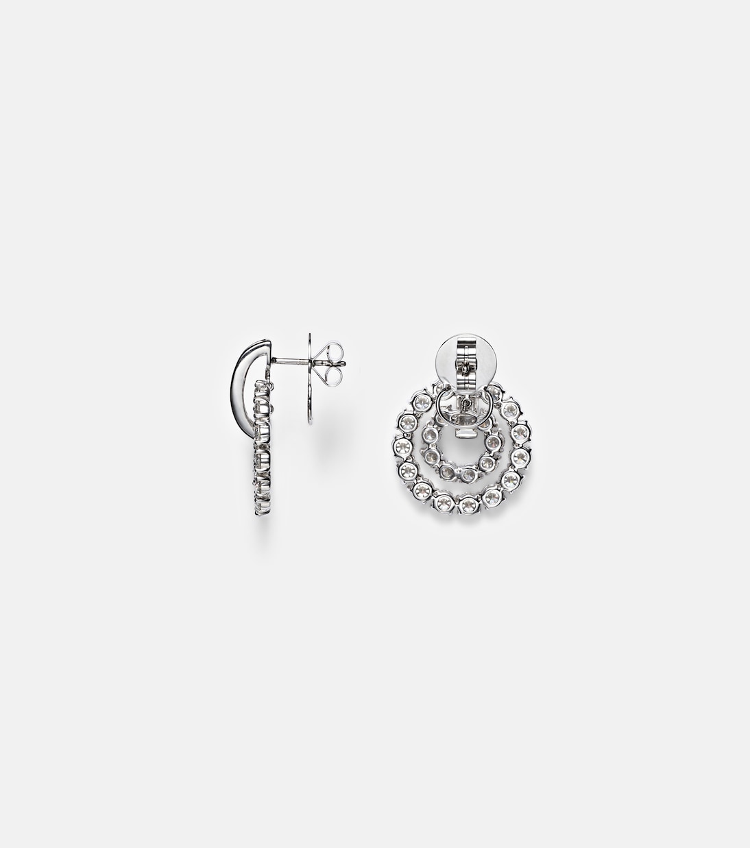 Boucles d’oreilles Diana en or blanc 18 ct, émail et diamants | Kamyen