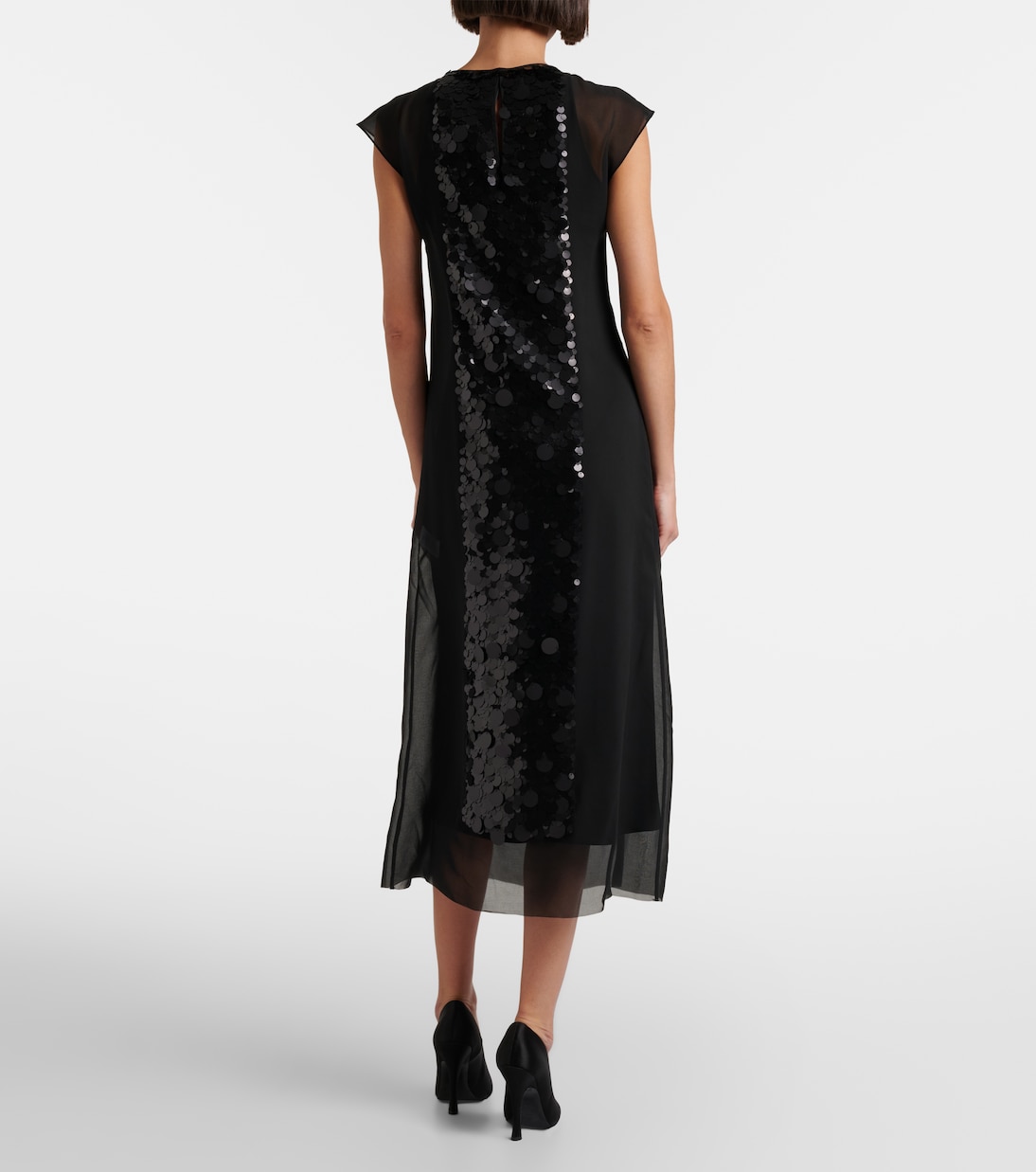 Midikleid Boulle aus Chiffon mit Pailletten | Joseph