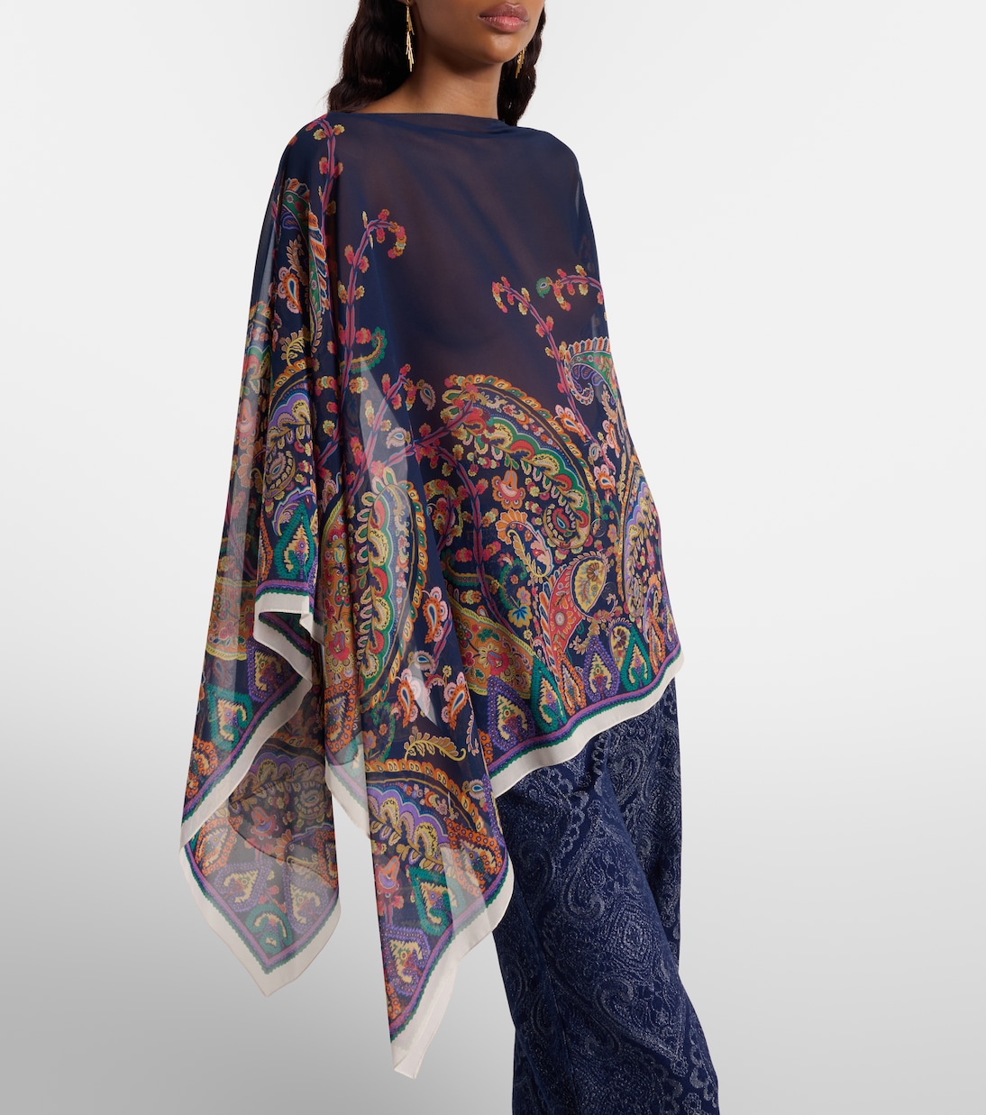 Poncho aus Crêpe de Chine aus Seide  | Etro