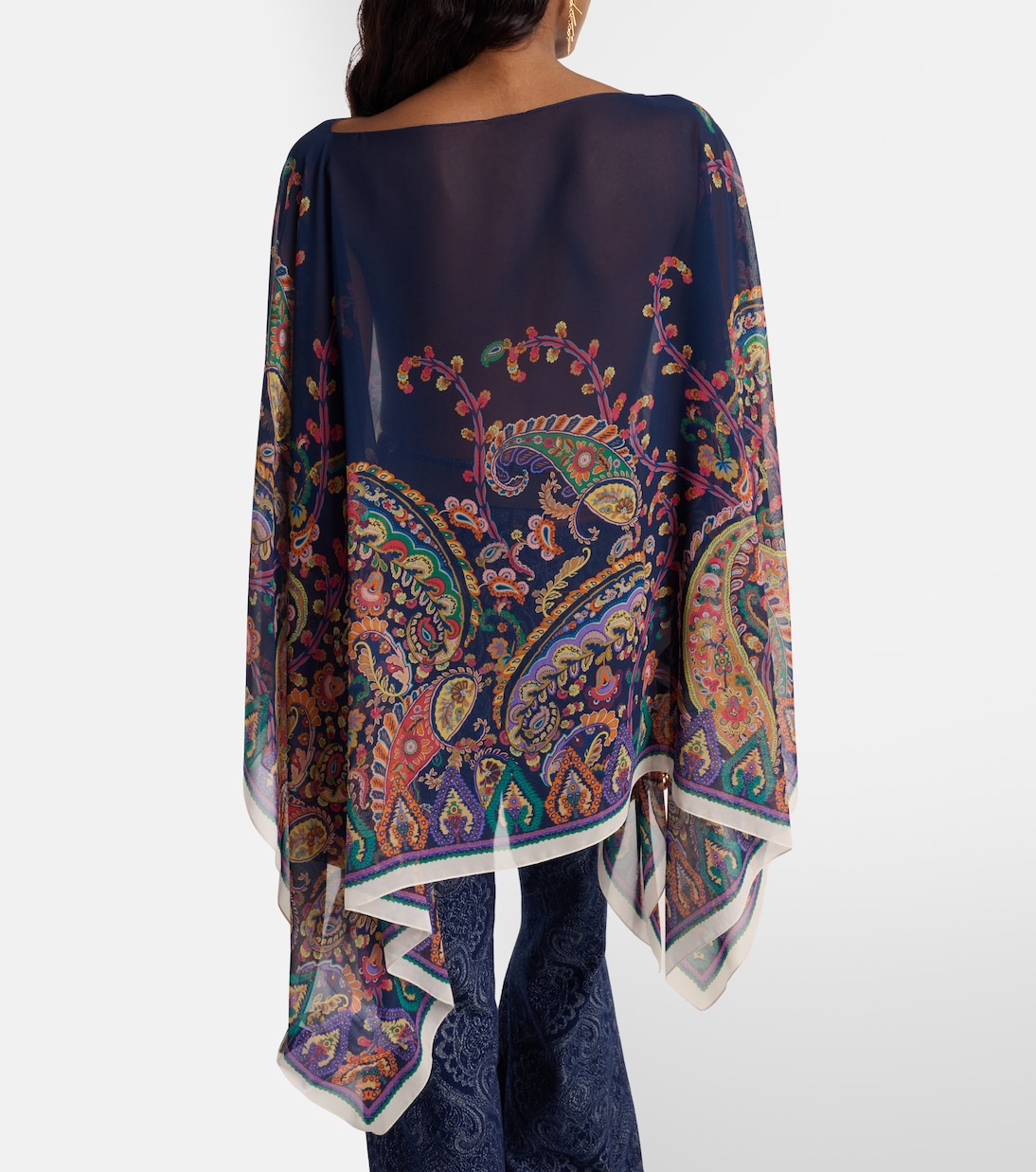 Poncho aus Crêpe de Chine aus Seide  | Etro