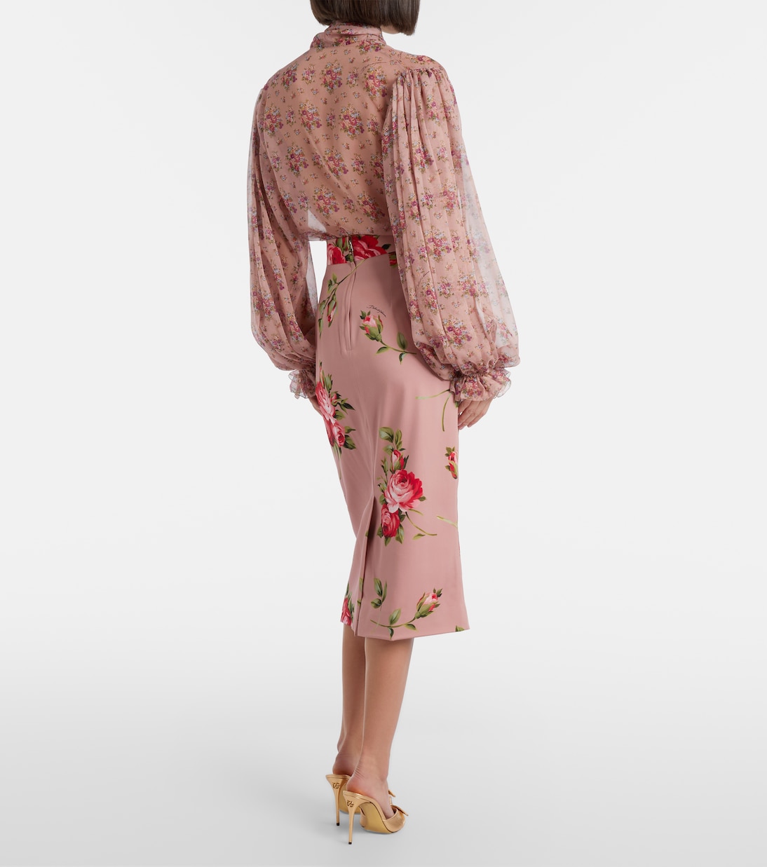 Floral silk-blend midi skirt | Dolce&Gabbana
