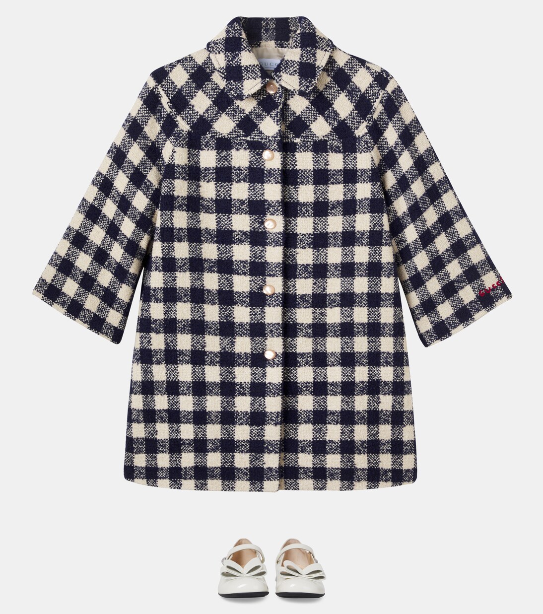 x Euan Roberts checked tweed coat | Gucci Kids