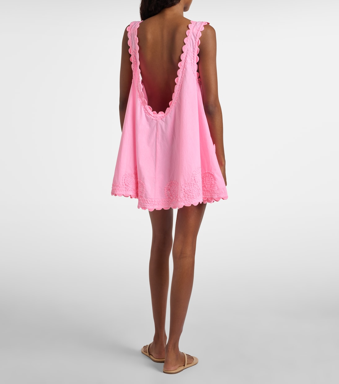 Besticktes Minikleid aus Baumwollpopeline | Juliet Dunn