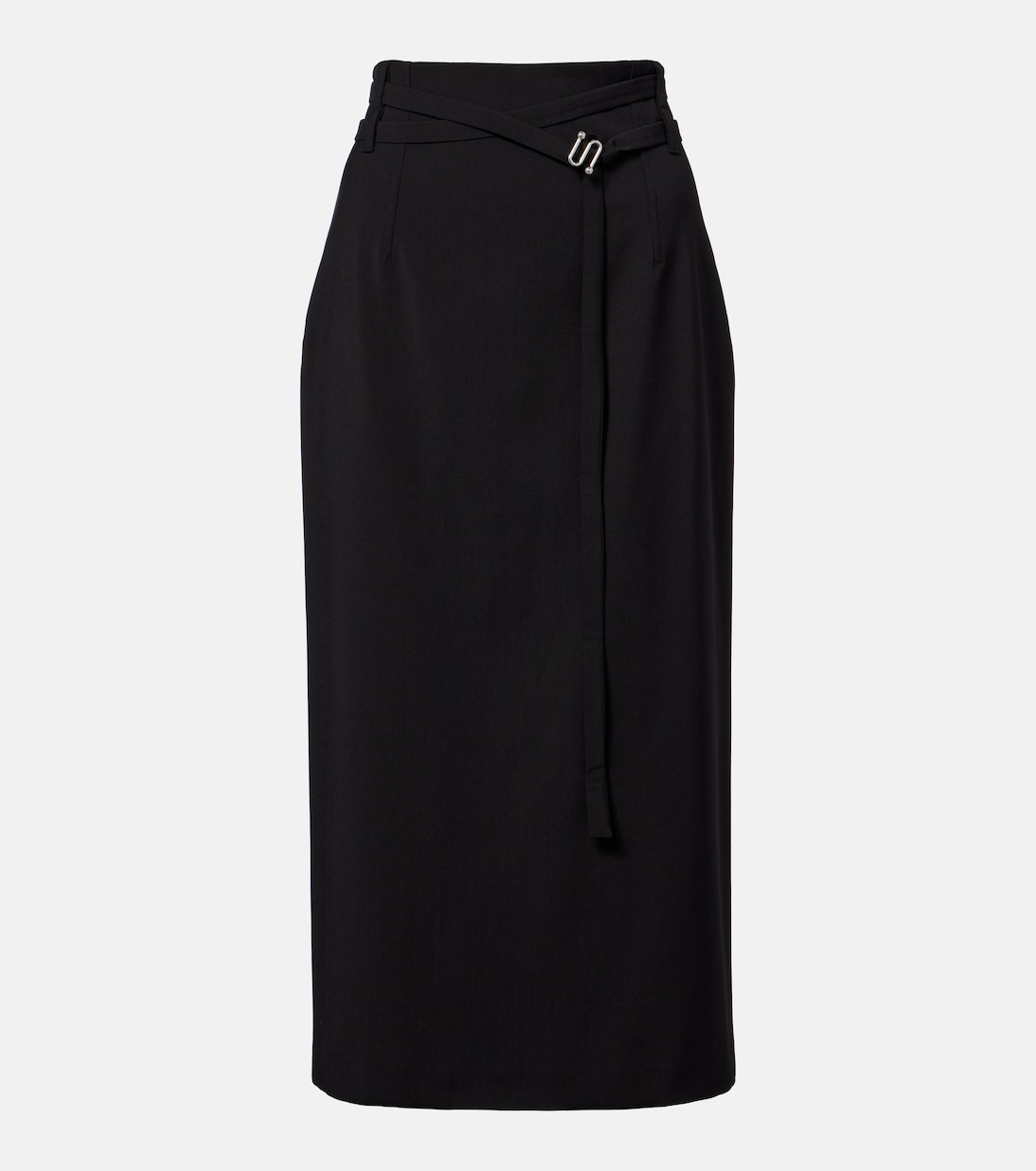 Jupe midi en laine vierge à taille haute | Sportmax
