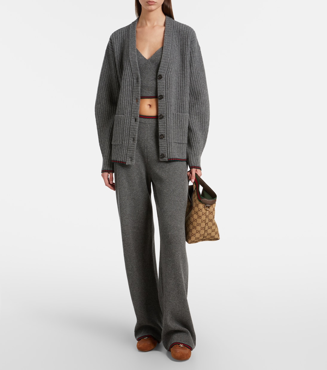 Gucci Shift suede-trimmed sneakers | Gucci