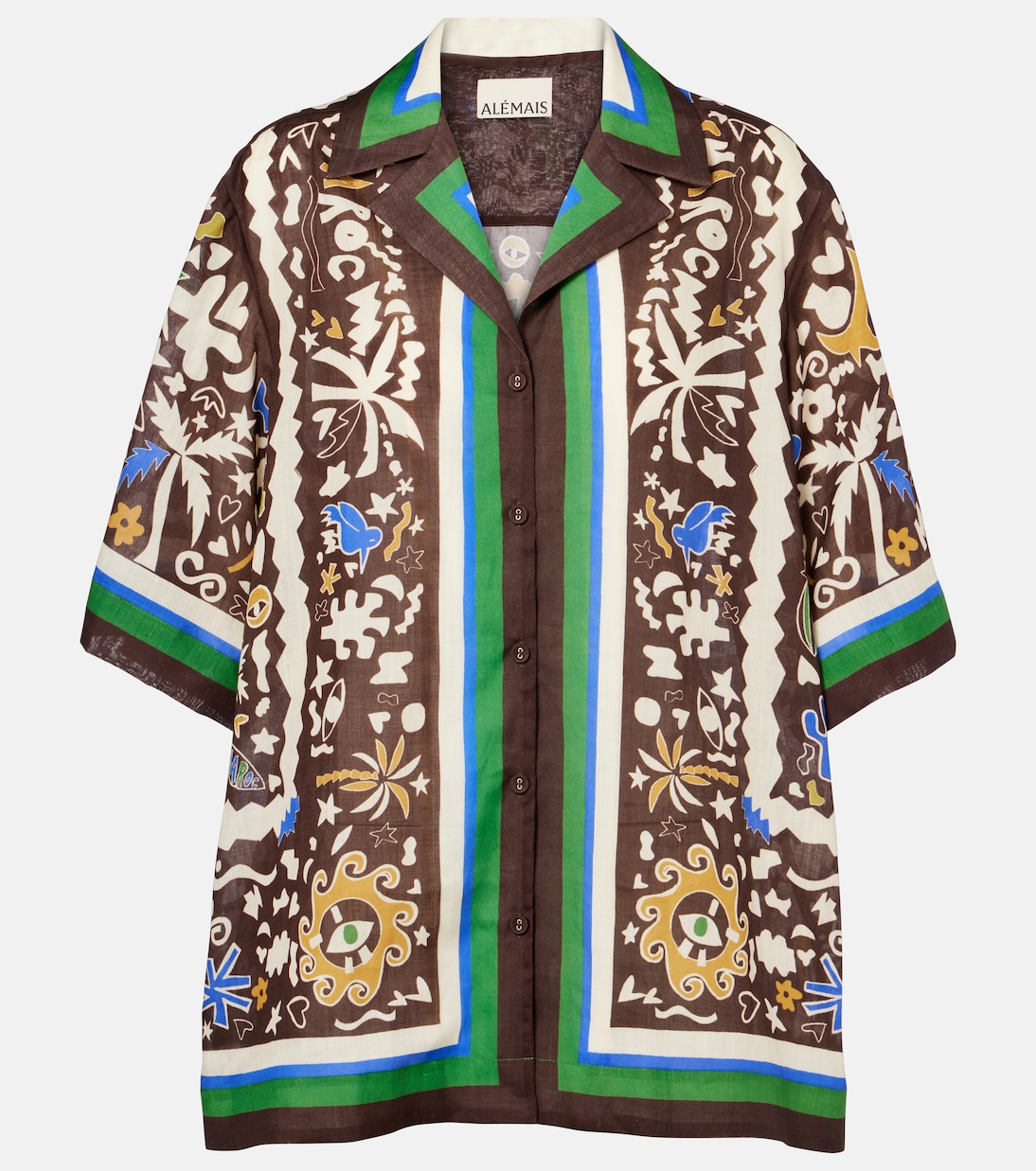 Maroc printed oversized ramie shirt | Alémais