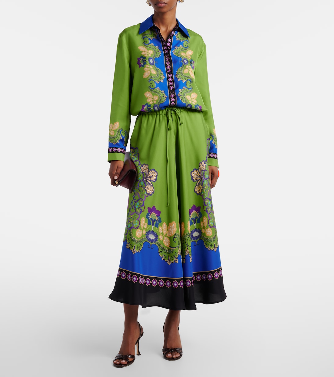 Bedruckter Midirock aus Seide | La DoubleJ