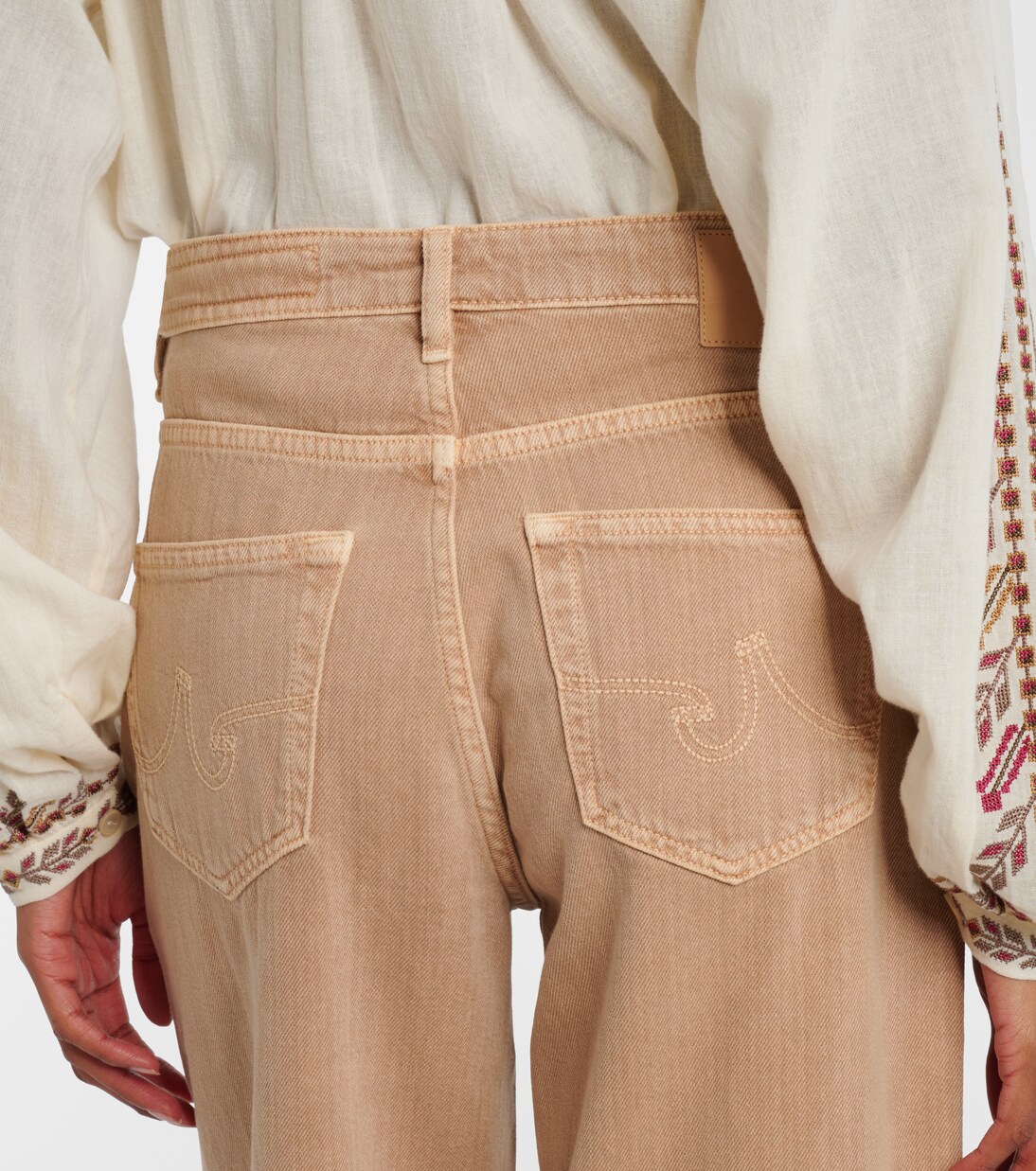 بنطلون جينز كروب بأرجل واسعة Saige | AG Jeans