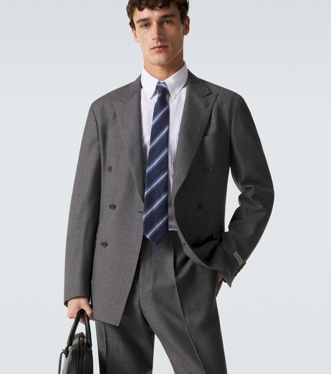 Striped wool and silk tie | Canali