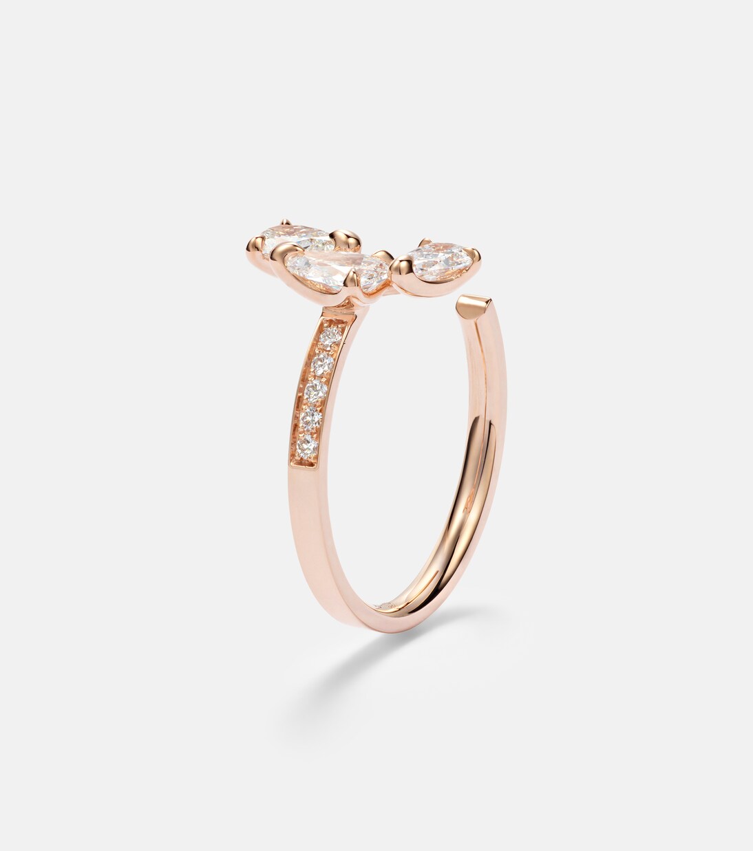 Anillo Serti Sur Vide de oro rosa de 18 ct con diamantes | Repossi
