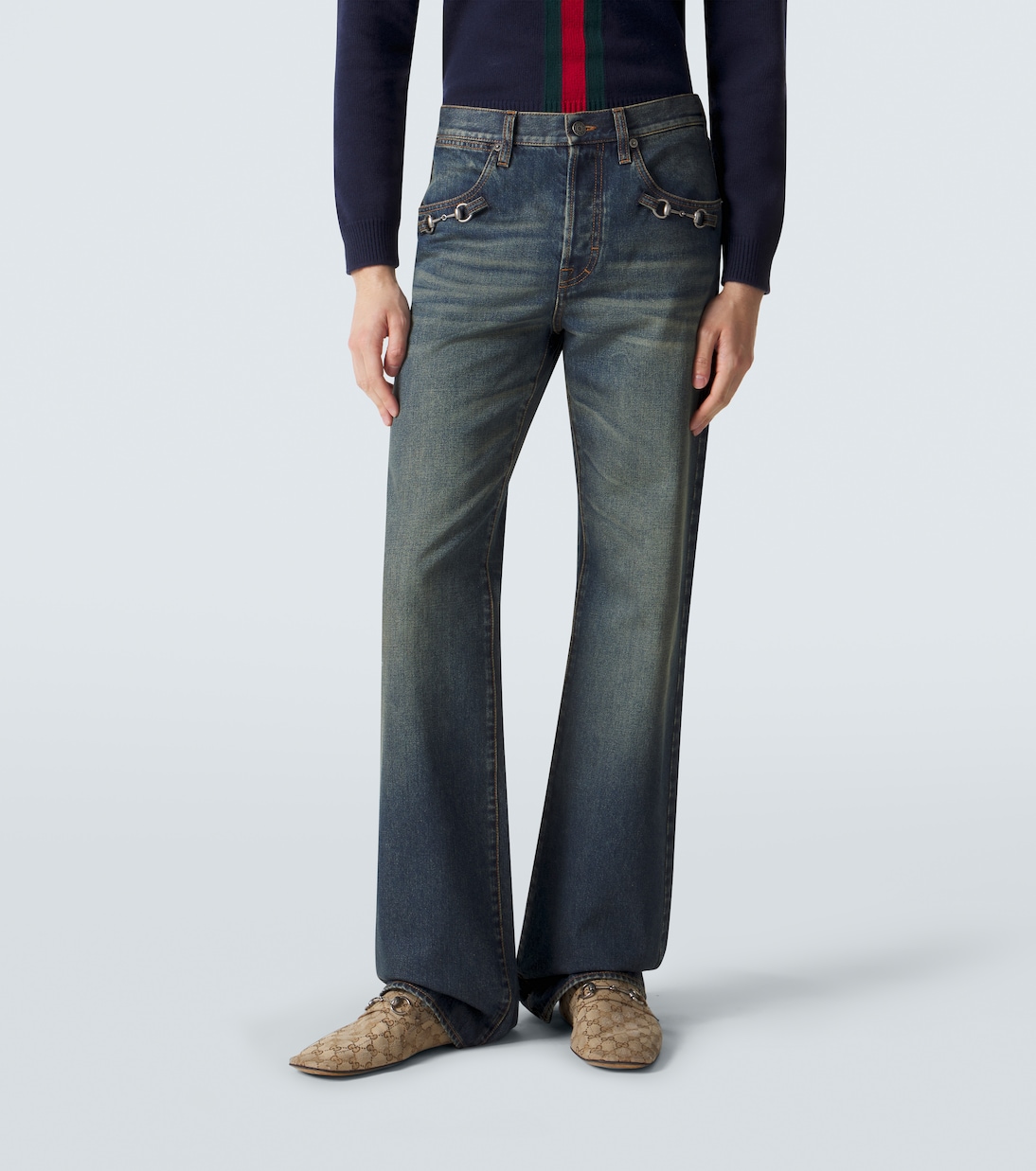 Jeans rectos con Horsebit | Gucci