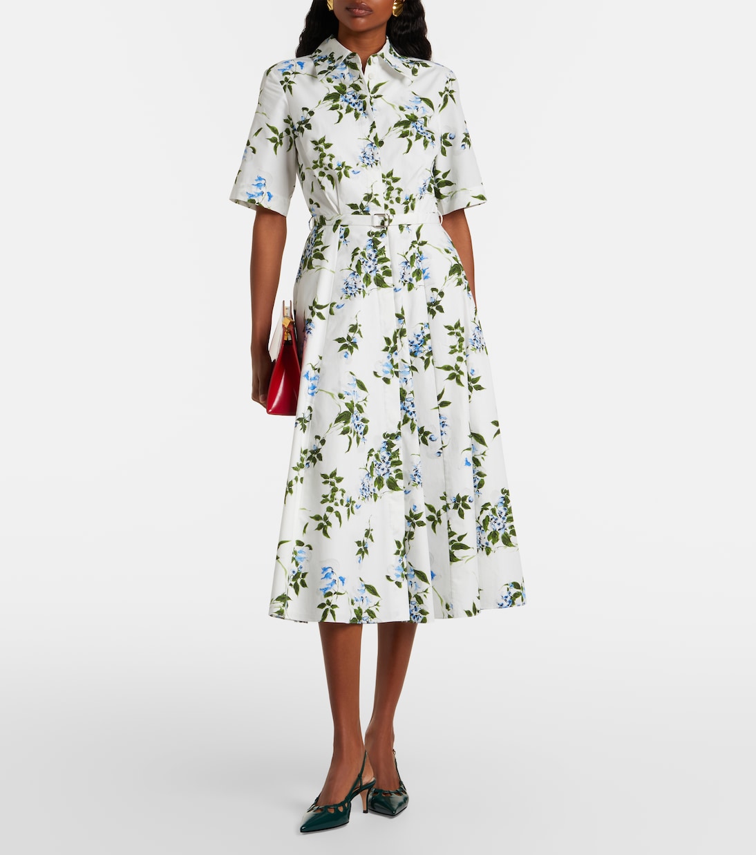 Rubie floral cotton poplin shirt dress | Emilia Wickstead