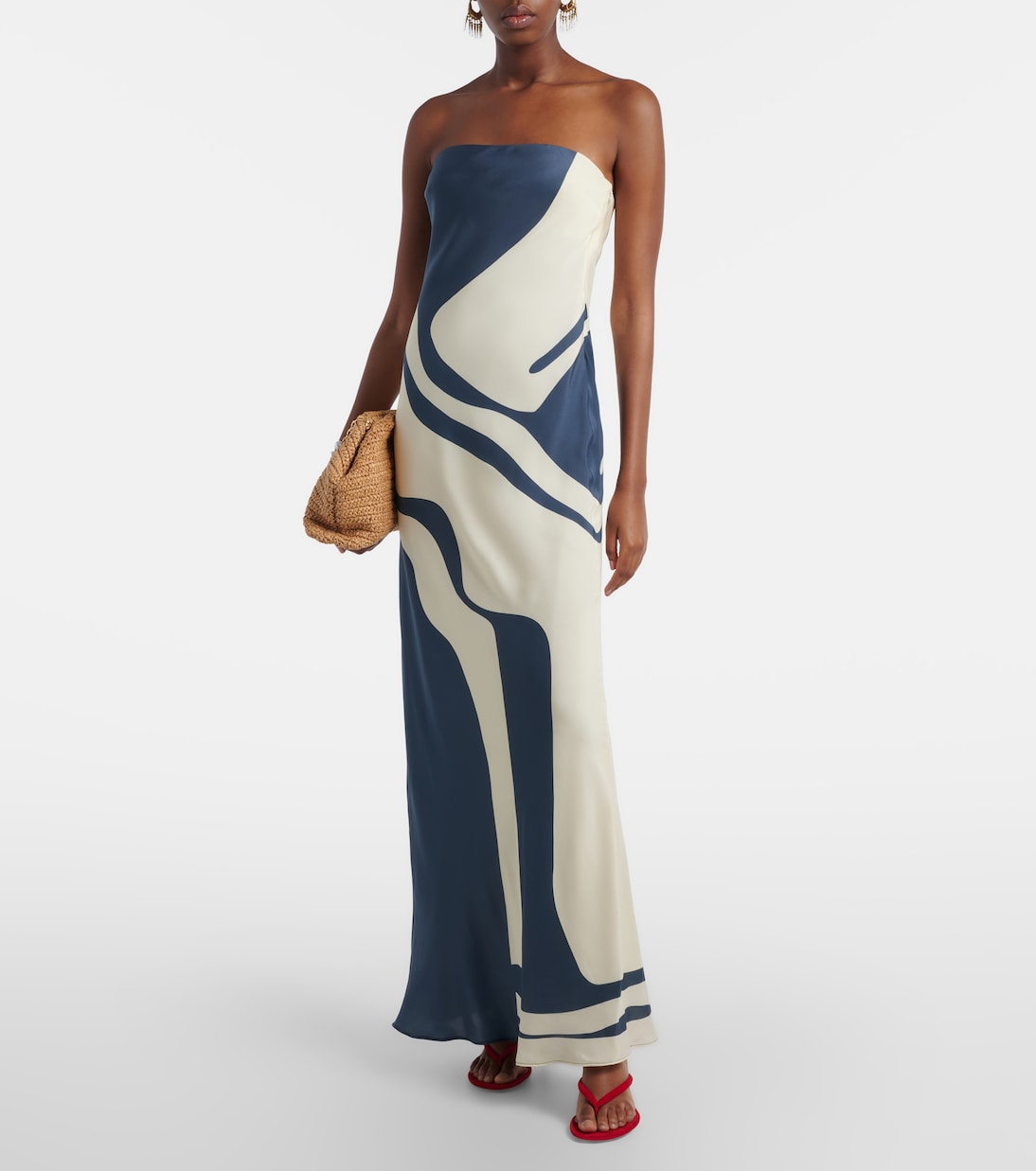 Lilou strapless silk maxi dress | SIR