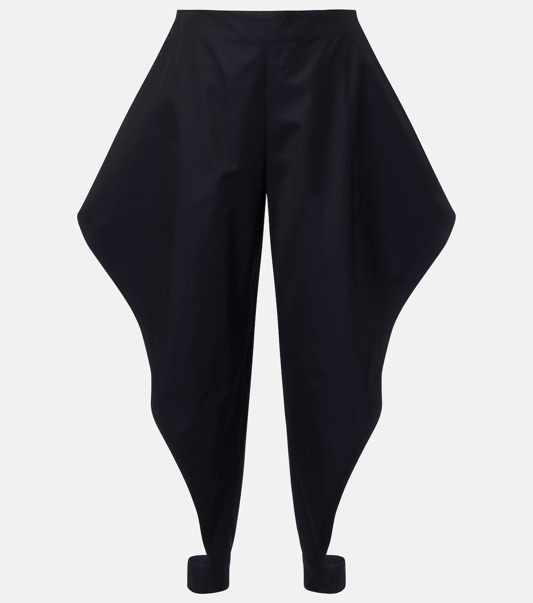 Ruffled cotton gabardine tapered pants | Alaïa