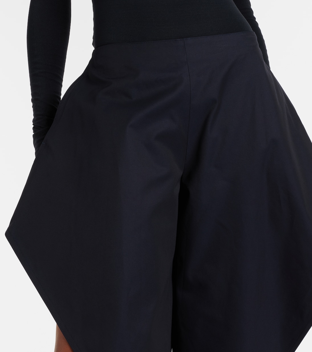 Ruffled cotton gabardine tapered pants | Alaïa