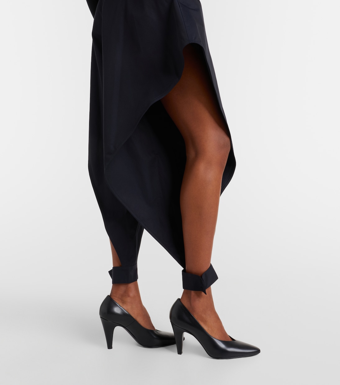 Ruffled cotton gabardine tapered pants | Alaïa