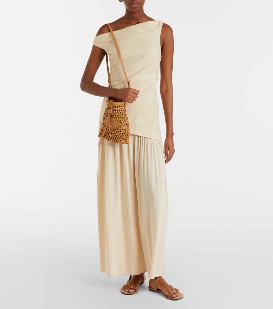 EBL Mini raffia-effect bucket bag | Tod's