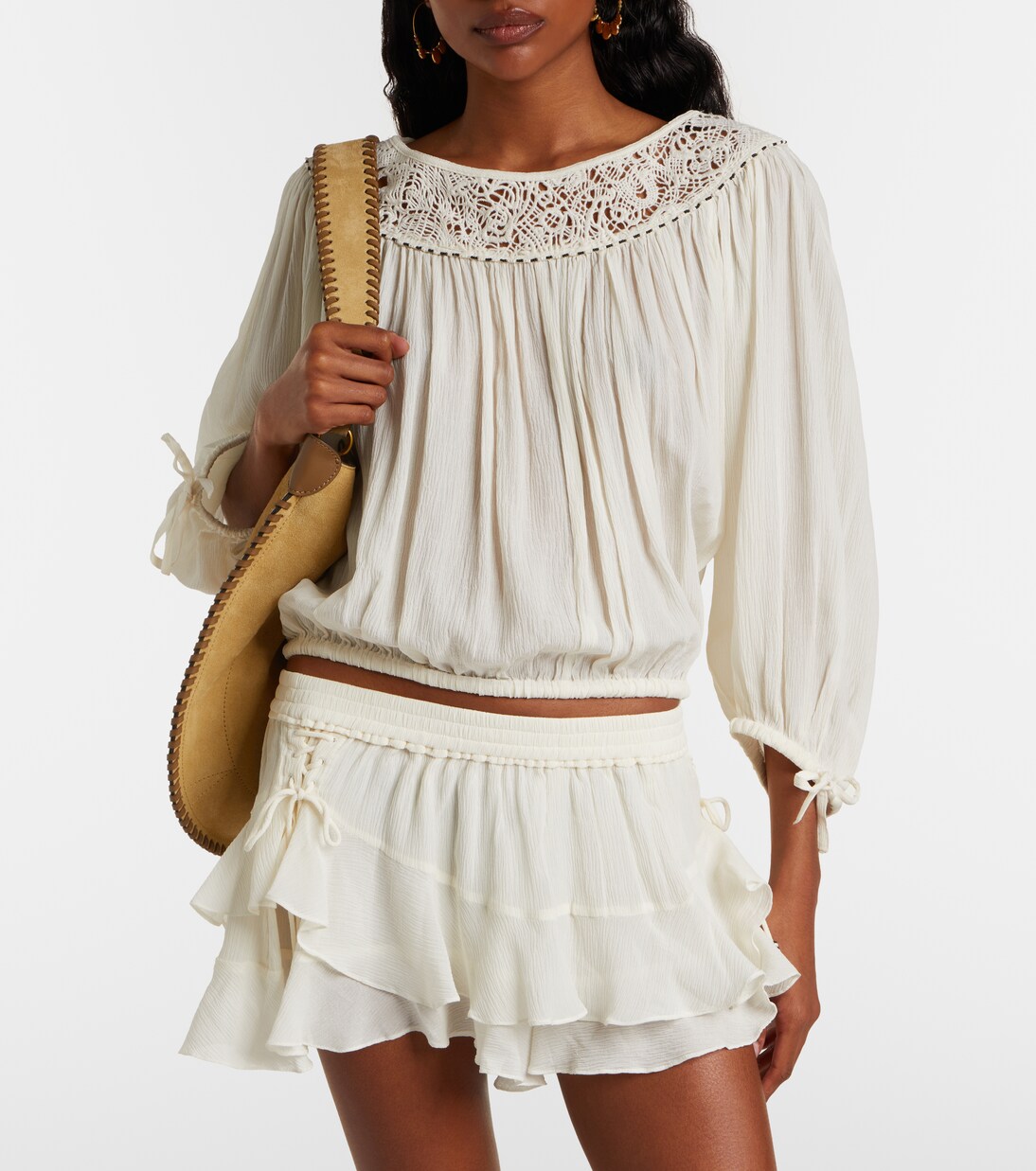 Nelida guipure lace-trimmed silk blouse | Isabel Marant