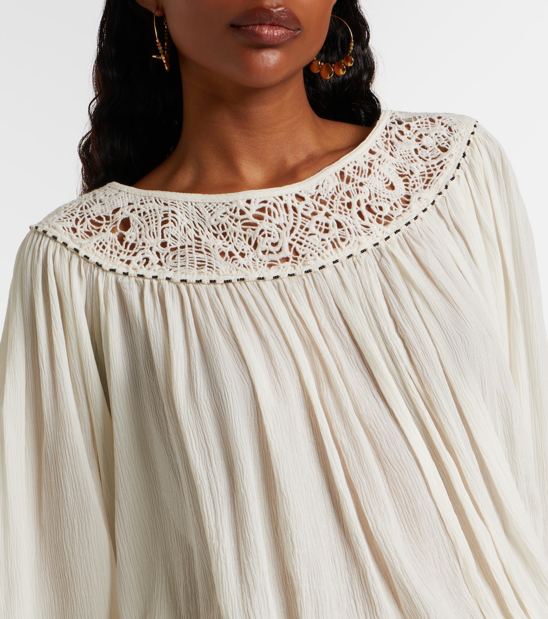 Nelida guipure lace-trimmed silk blouse | Isabel Marant