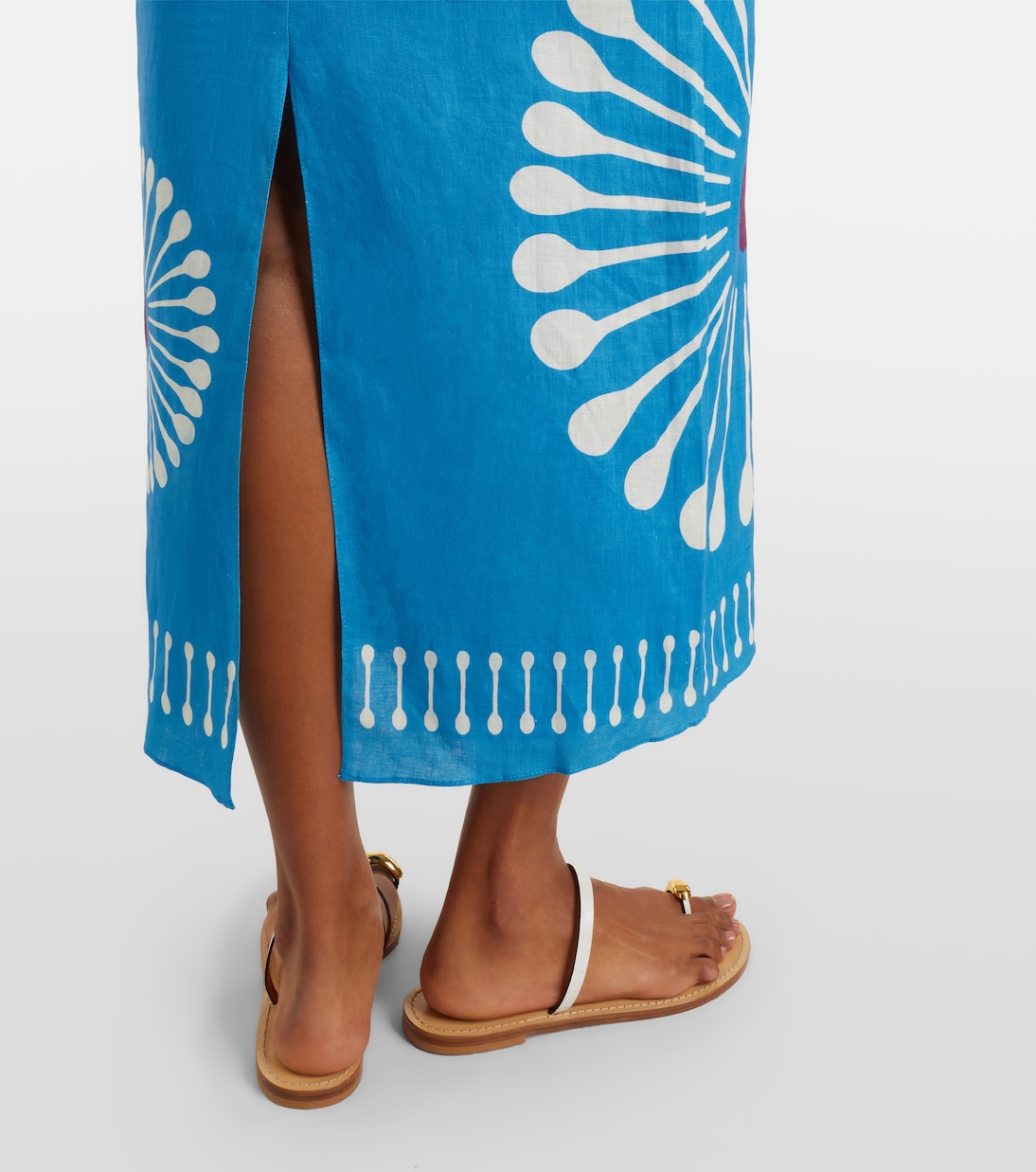 Nara cutout floral linen midi dress | Cala de la Cruz