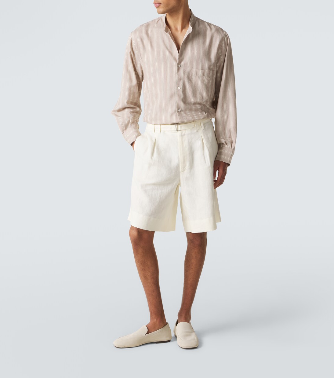 Shorts aus Leinen mit Gürtel | Stòffa