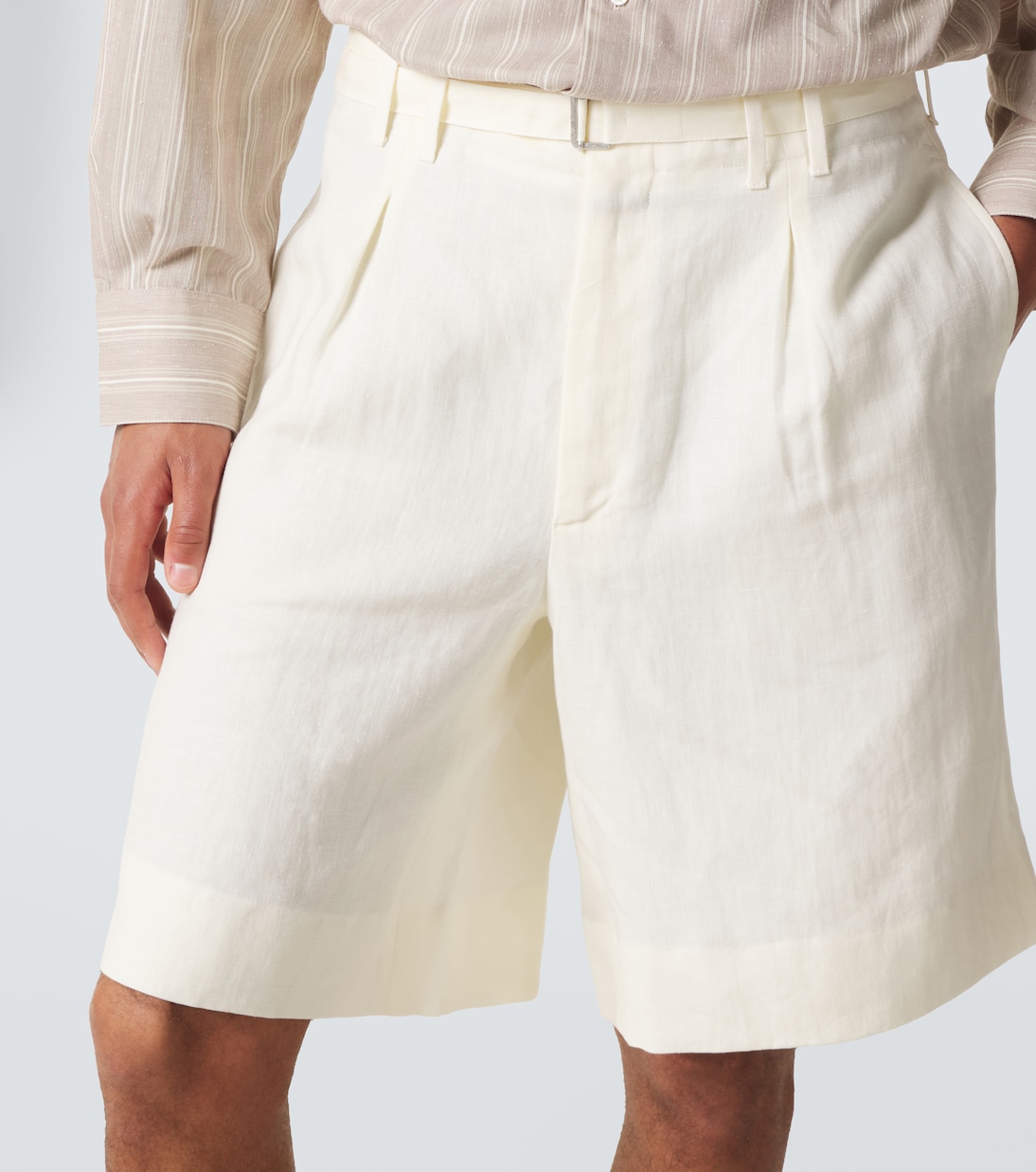 Shorts aus Leinen mit Gürtel | Stòffa