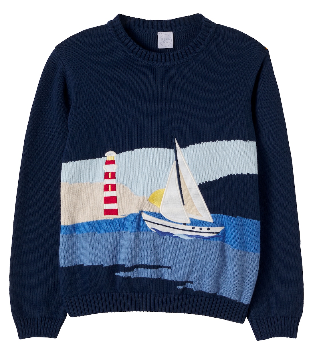 Intarsia cotton sweater | Pepa London
