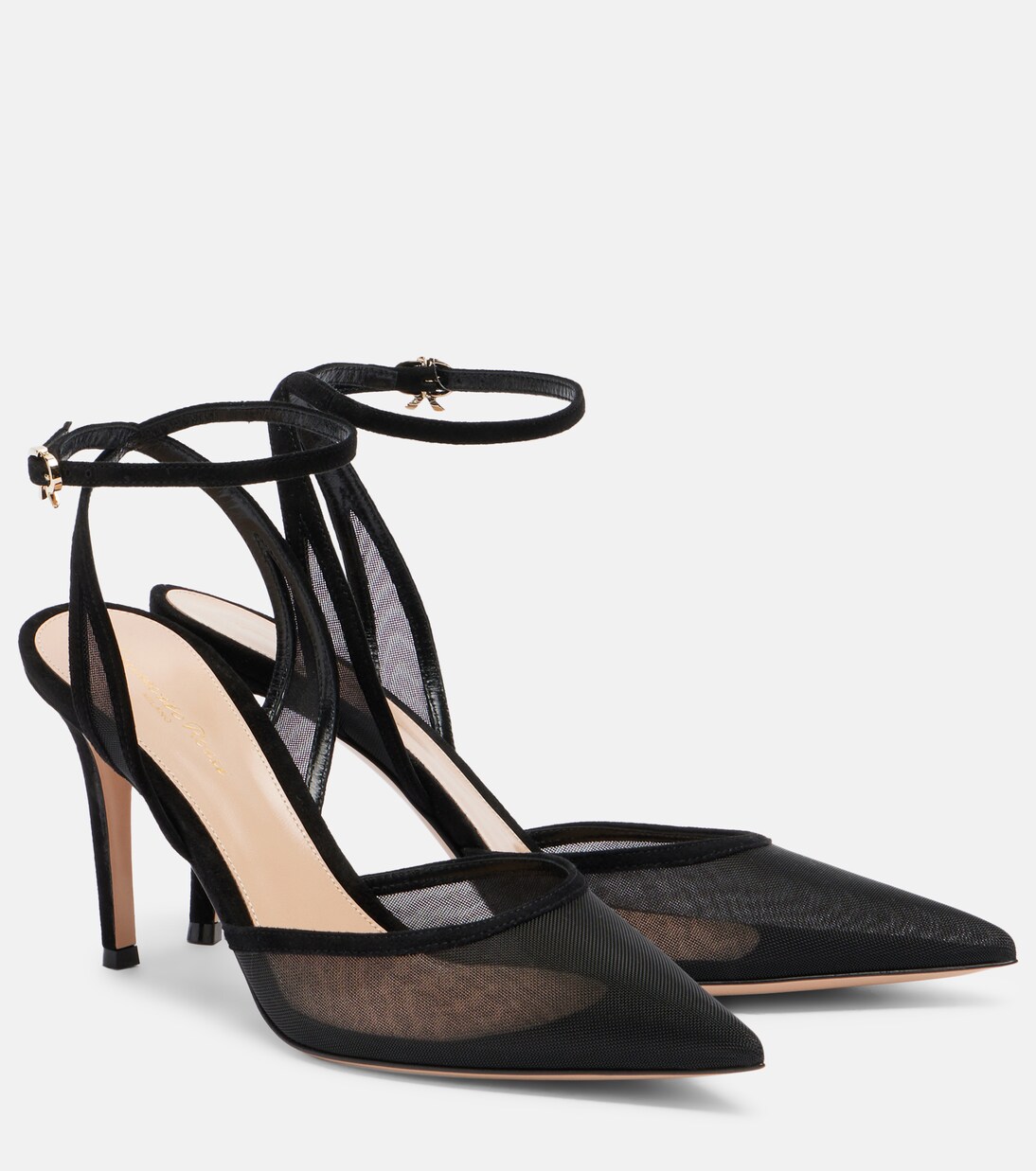 Dorotea suede-trimmed slingback pumps | Gianvito Rossi