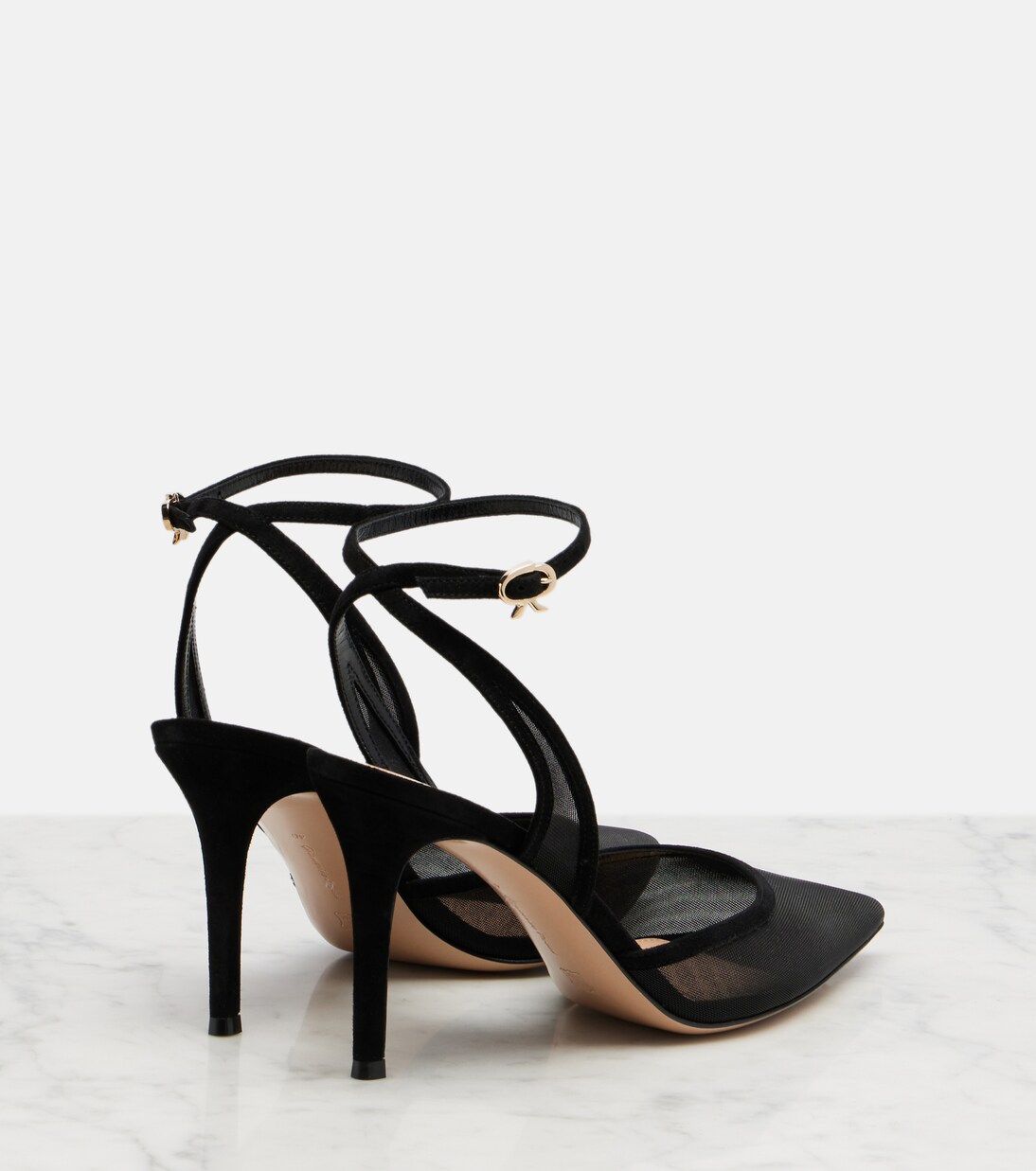 Dorotea suede-trimmed slingback pumps | Gianvito Rossi
