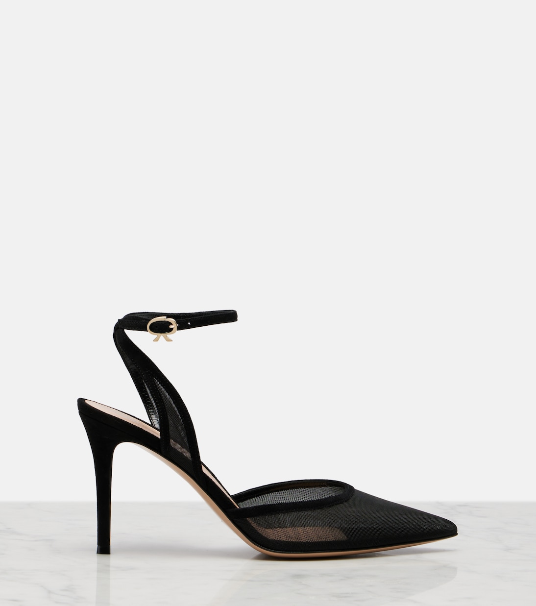 Dorotea suede-trimmed slingback pumps | Gianvito Rossi