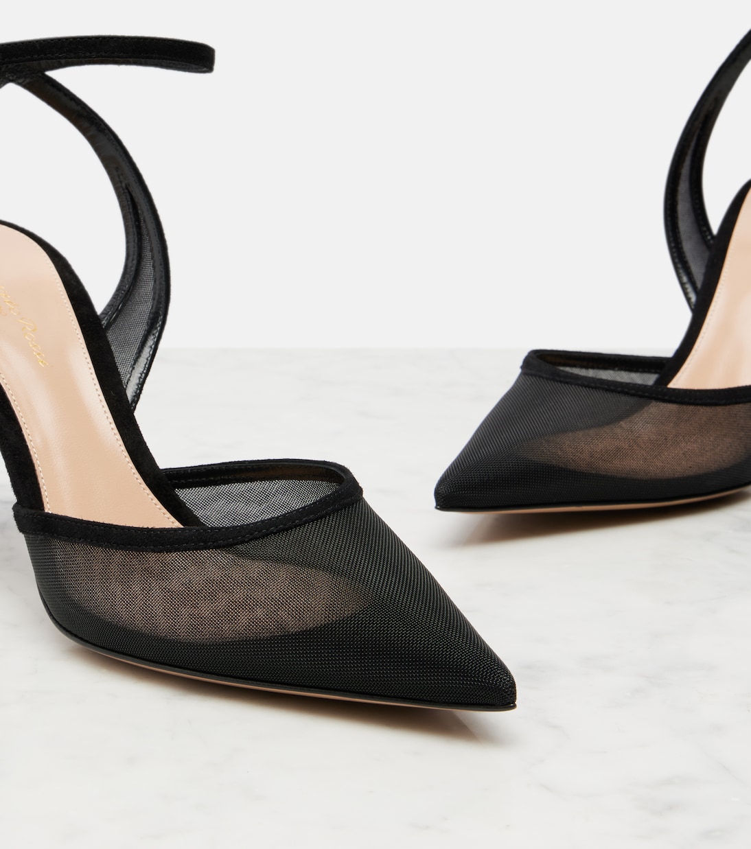 Dorotea suede-trimmed slingback pumps | Gianvito Rossi