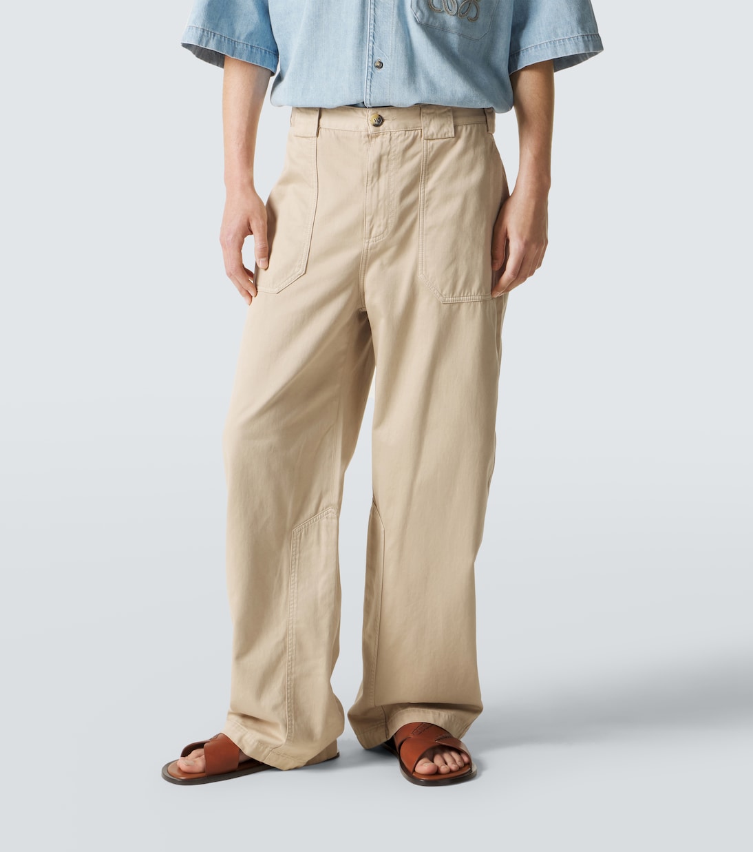 Paula's Ibiza cotton canvas straight pants | Loewe