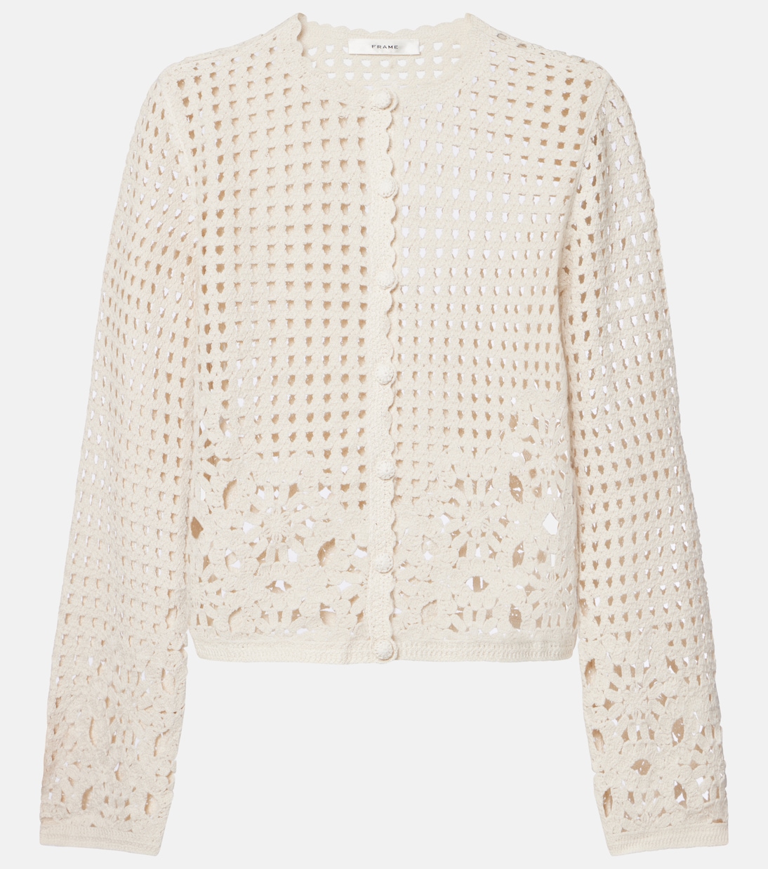 Postcard crochet cotton cardigan | Frame