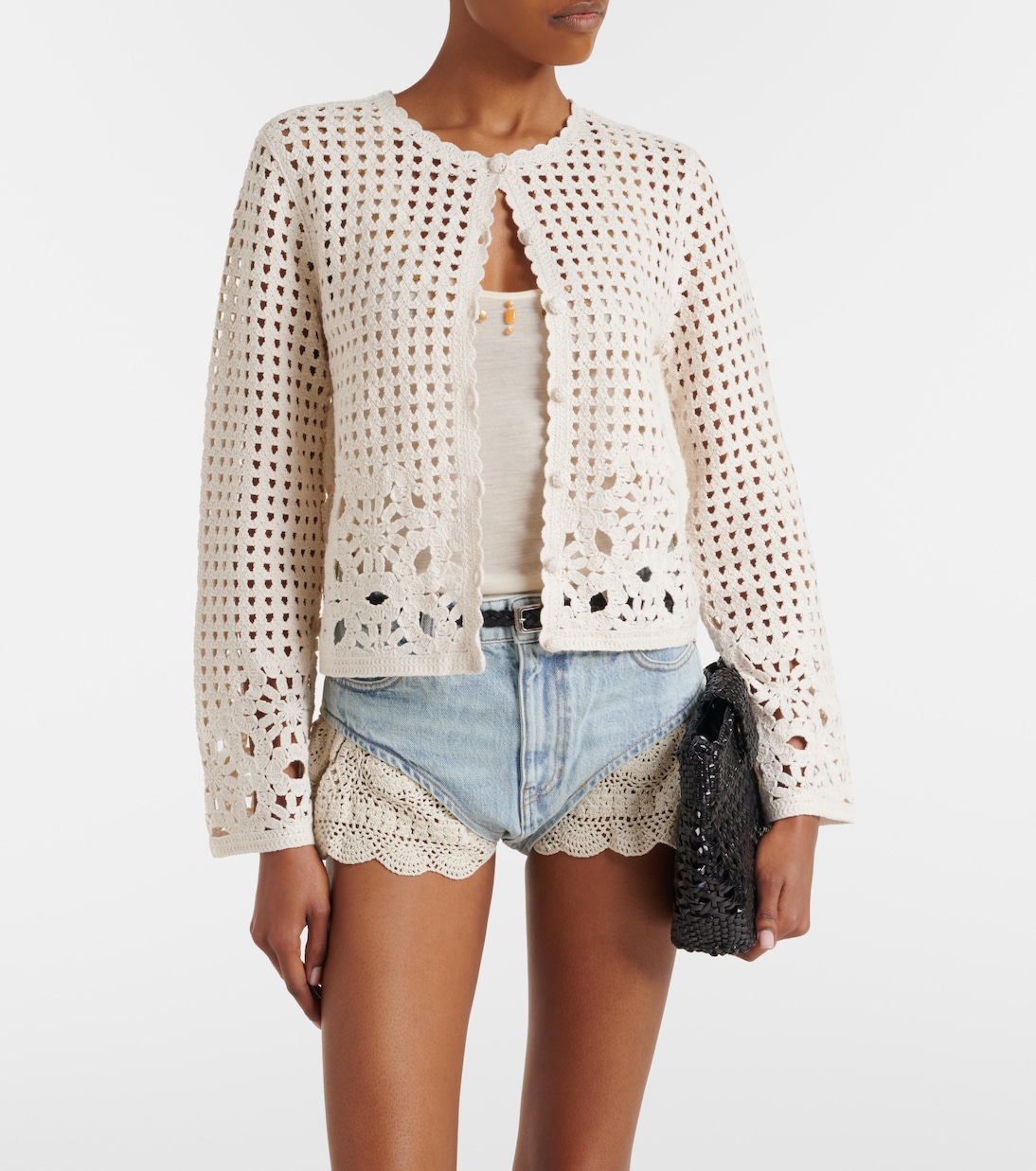 Postcard crochet cotton cardigan | Frame