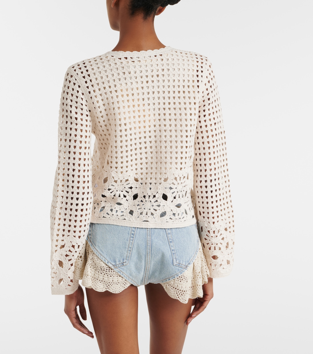 Postcard crochet cotton cardigan | Frame