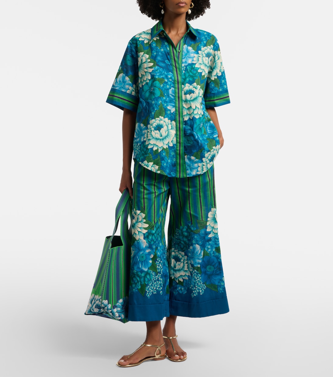 Margo oversized printed cotton shirt | Alémais