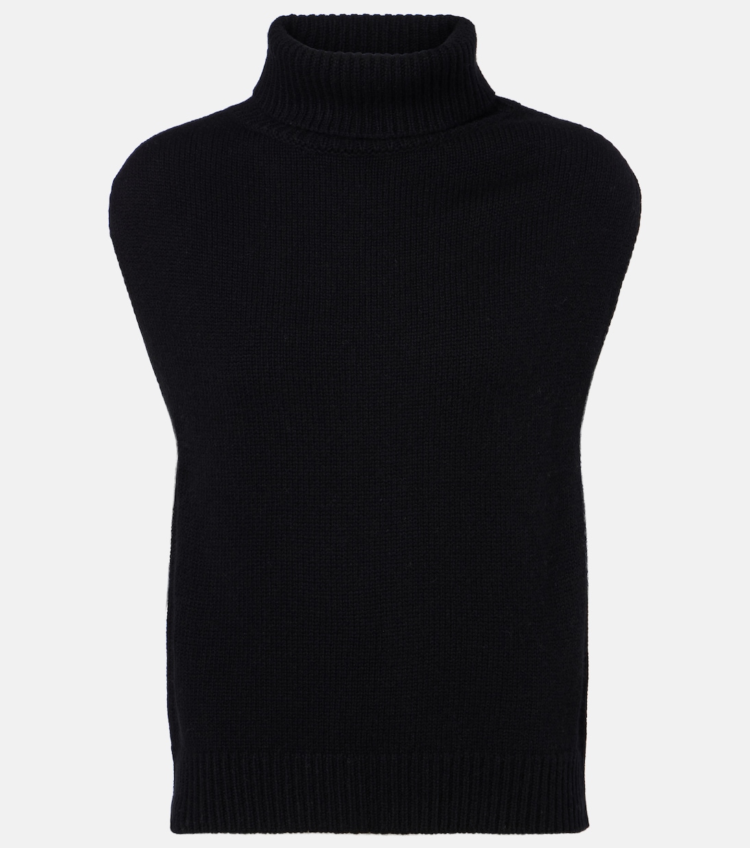 Turtleneck wool and cashmere sweater vest | Jardin des Orangers